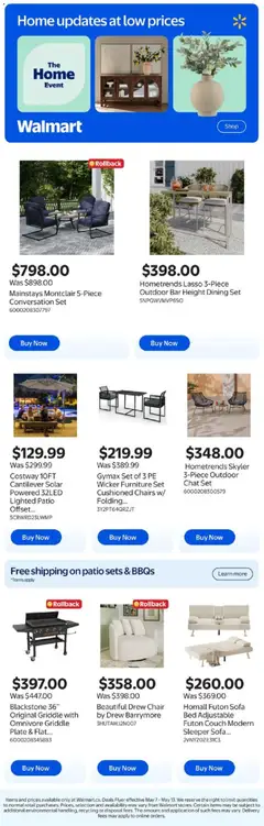 Preview of leaflet Walmart flyer - Home updates at low prices from shop Walmart is valid from May 07, 2026
