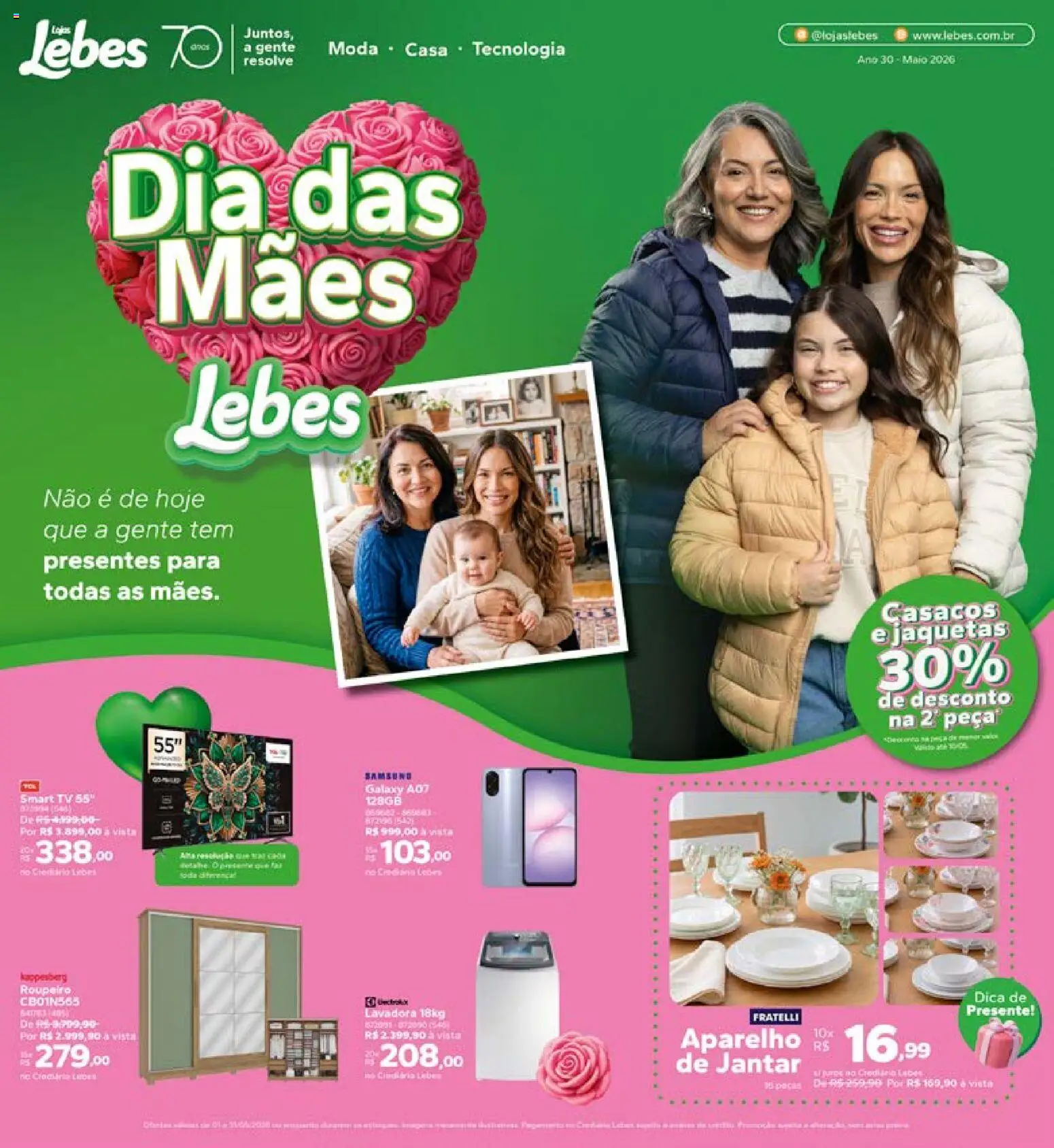 Pré-Visualização do folheto "Lebes - Ofertas atuais" da loja Lebes válido a partir de 01/05/2026 - Tv, smart TV, Maiô