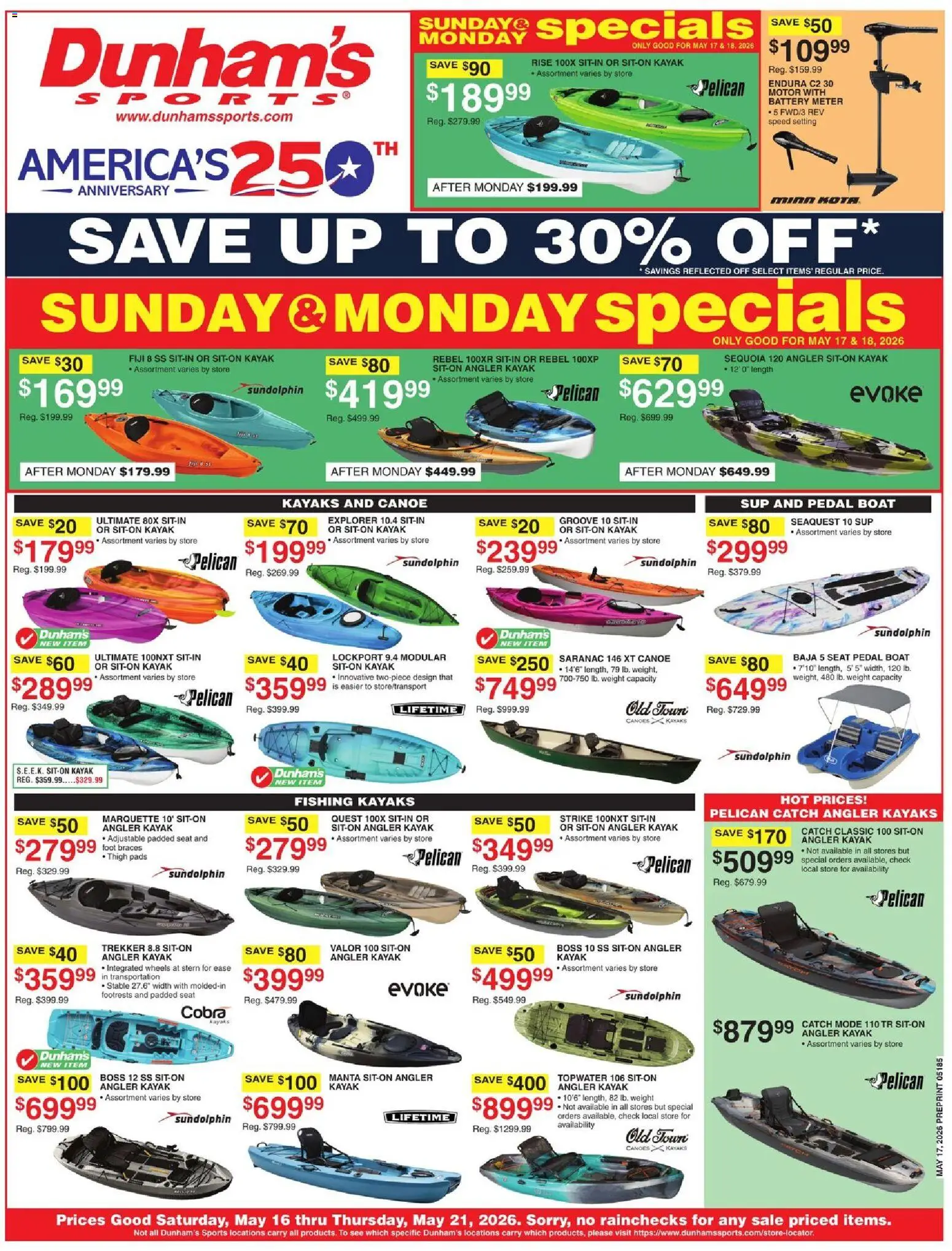 Ad Preview of Dunham's Sports Dunham's Sports Weekly Ad from 05/16/2026