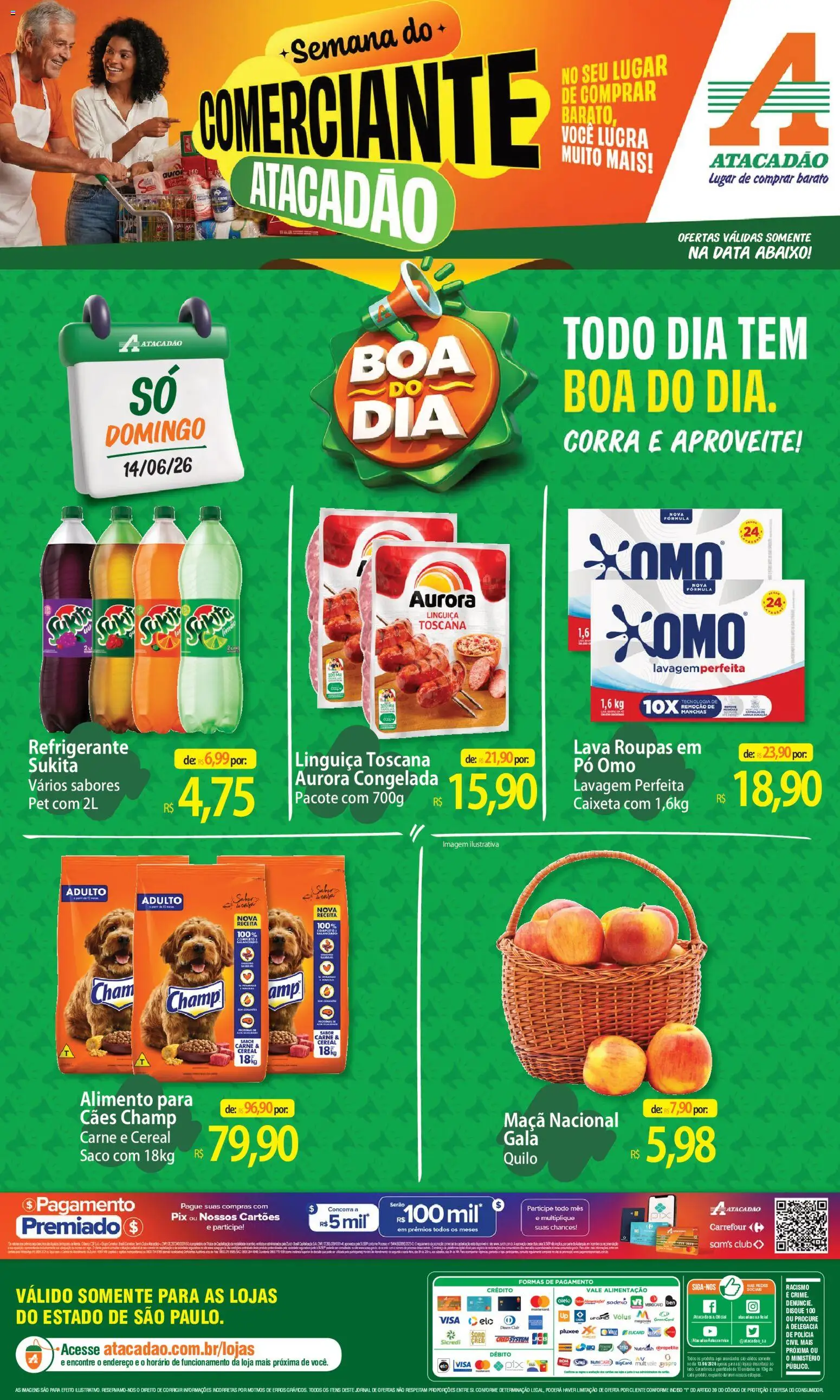 Pré-Visualização do folheto "Atacadão ofertas - SP" da loja Atacadão válido a partir de 14/06/2026
