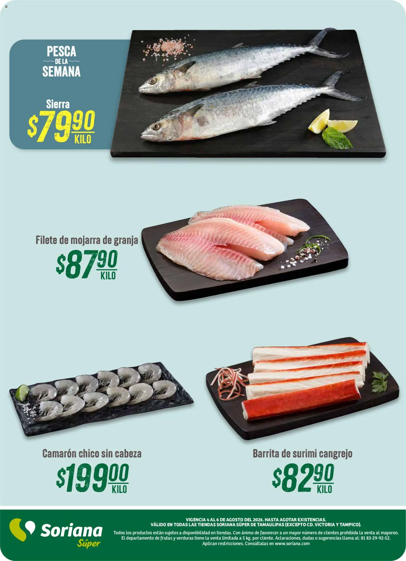 Vista previa las ofertas de la tienda Soriana - Soriana Martes y Miércoles del Campo Súper: Tamaulipas (excepto Cd. Victoria y Tampico) desde el 04/08/2026 