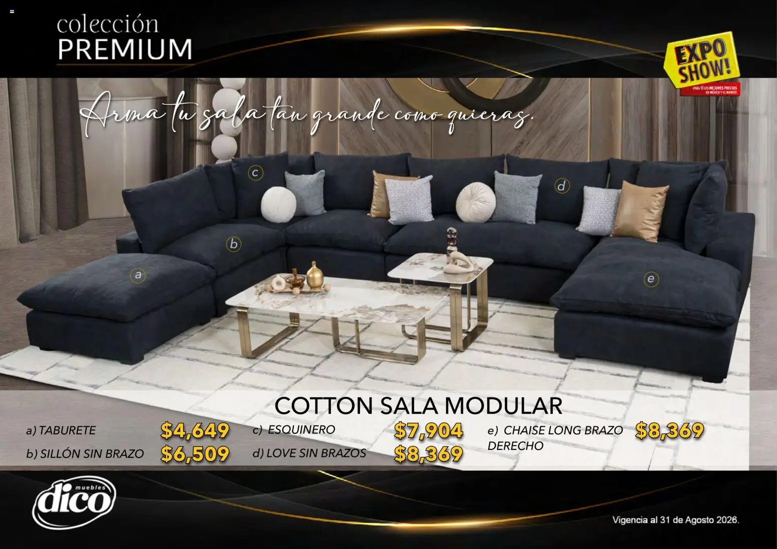 Vista previa las ofertas de la tienda Muebles Dico - Muebles Dico catálogo Colección Premium desde el 01/08/2026 - Sillón, Sala, Sala modular, Modular