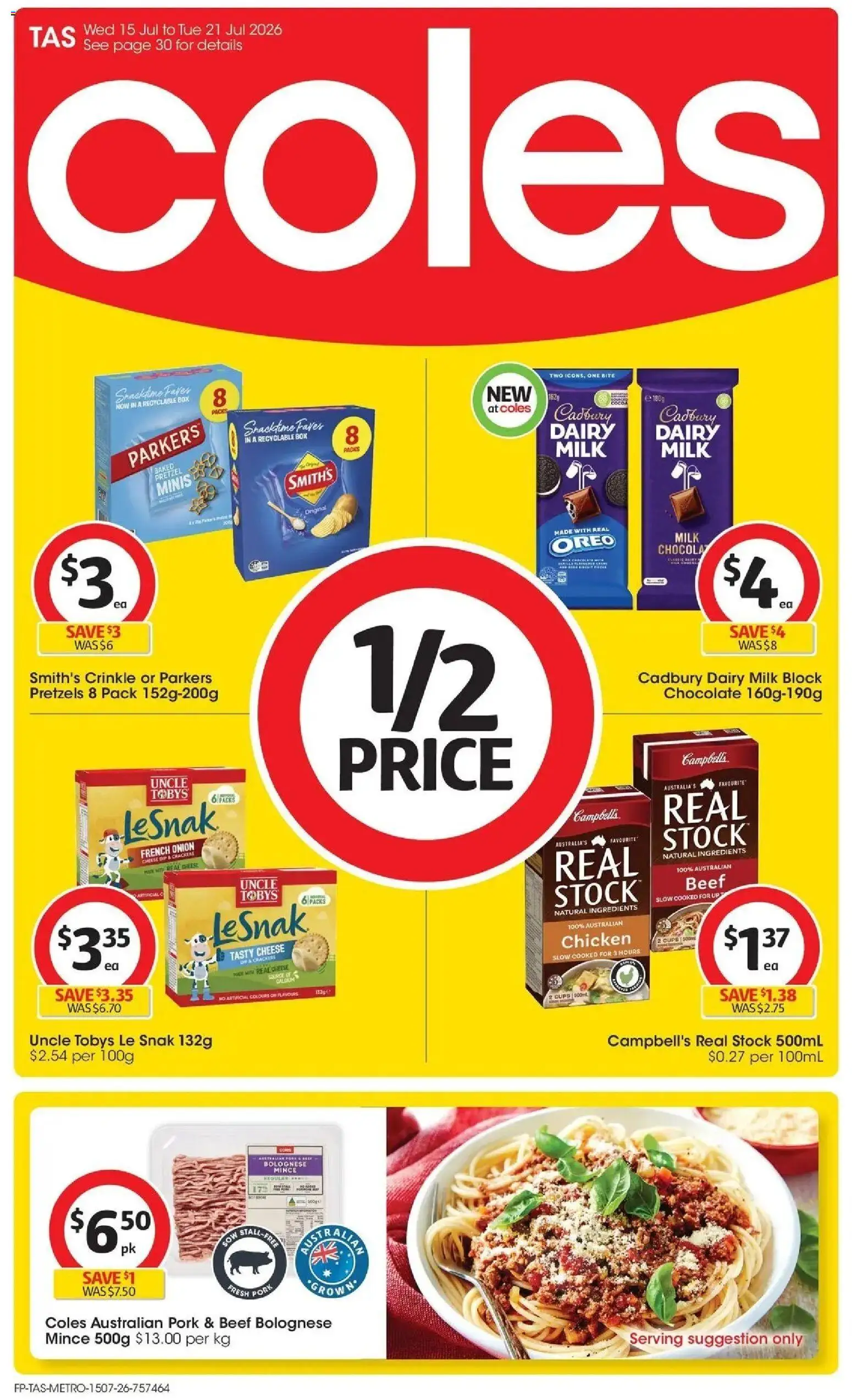 Preview of catalogue Coles catalogue TAS from shop Coles valid 15/07/2026