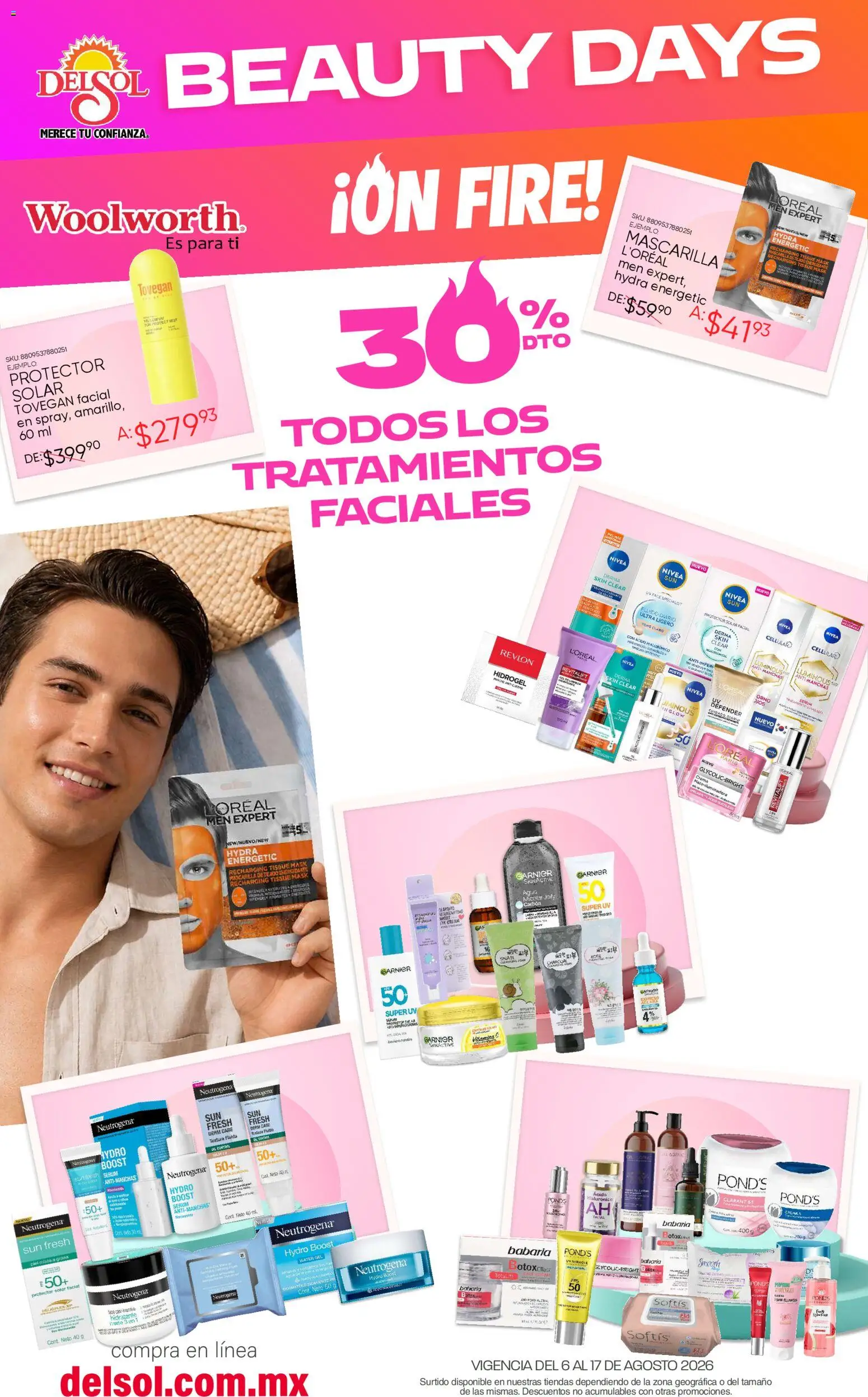 Vista previa las ofertas de la tienda Del Sol y Woolworth - Del Sol y Woolworth catálogo Beauty Days On Fire desde el 06/08/2026 