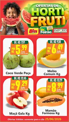 Pré-Visualização do folheto "Big Supermercados ofertas do Dia" da loja Big Supermercados válido a partir de 25/06/2026