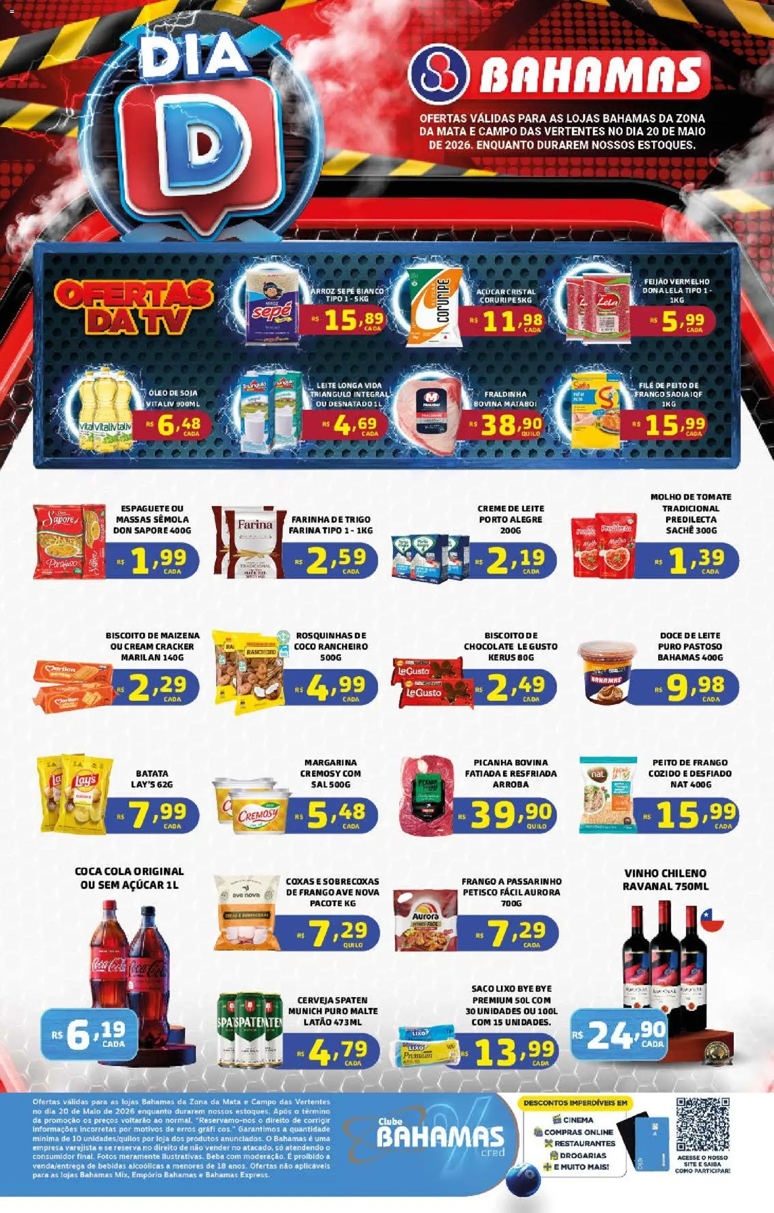 Pré-Visualização do folheto "Bahamas Supermercados ofertas Dia D" da loja Bahamas Supermercados válido a partir de 20/05/2026