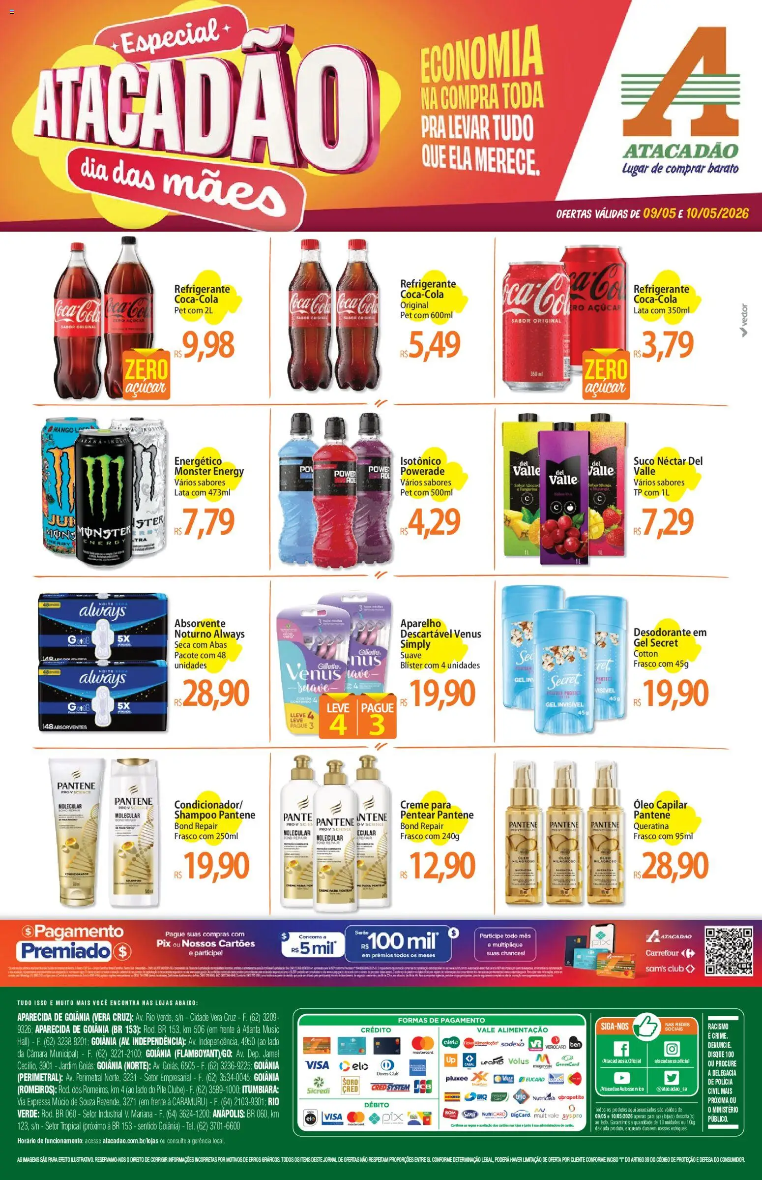 Pré-Visualização do folheto "Atacadão ofertas - GO" da loja Atacadão válido a partir de 09/05/2026 - Shampoo, Absorvente, Suco, Energético, Creme, Isotônico, Shampoo pantene, Óleo capilar