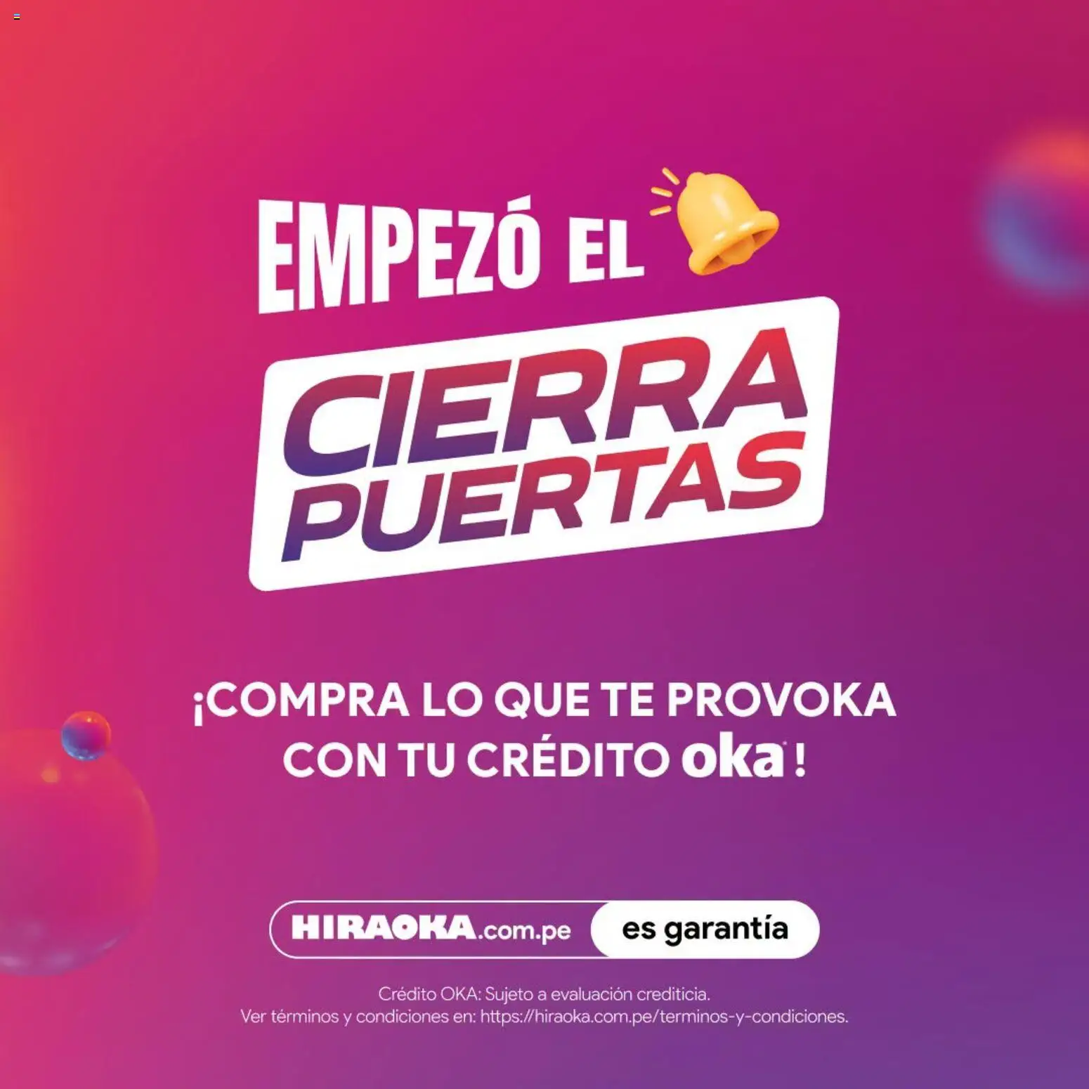 Vista previa de Catálogo Hiraoka - Cierra Puertas de la tienda Hiraoka válido desde 14/09/2026