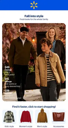 Preview of leaflet Walmart flyer - Fall into style from shop Walmart is valid from Sep 10, 2026