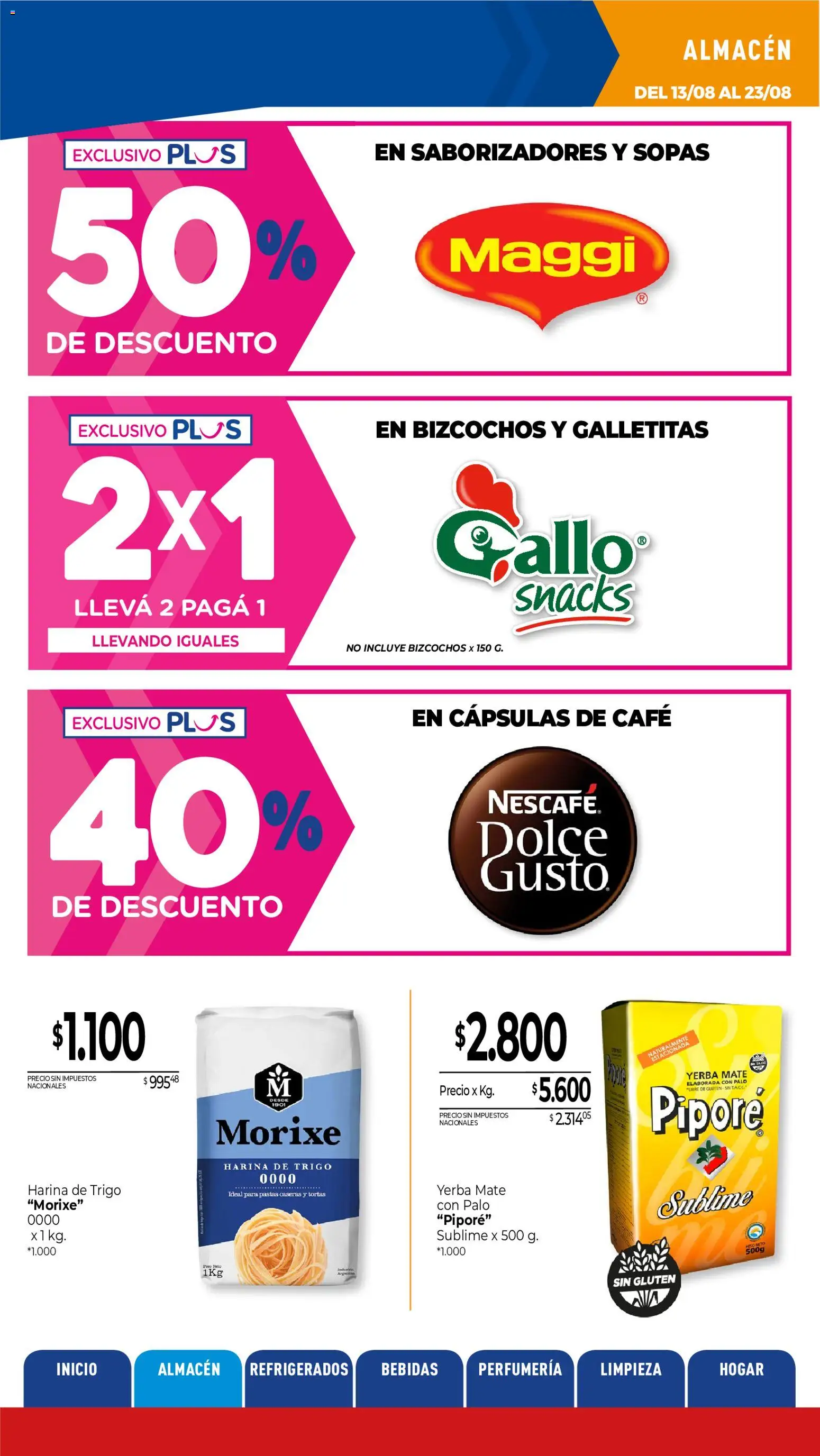 Vista previa del folleto de la tienda La Anonima válido desde el 13/08/2026 - Mate, Tortas, Yerba, Galletitas, Harina, Sopas, Bizcochos, Cápsulas