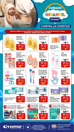 Pré-Visualização do folheto "Semar Supermercado ofertas Cuidado Infantil" da loja Semar Supermercado válido a partir de 18/08/2026