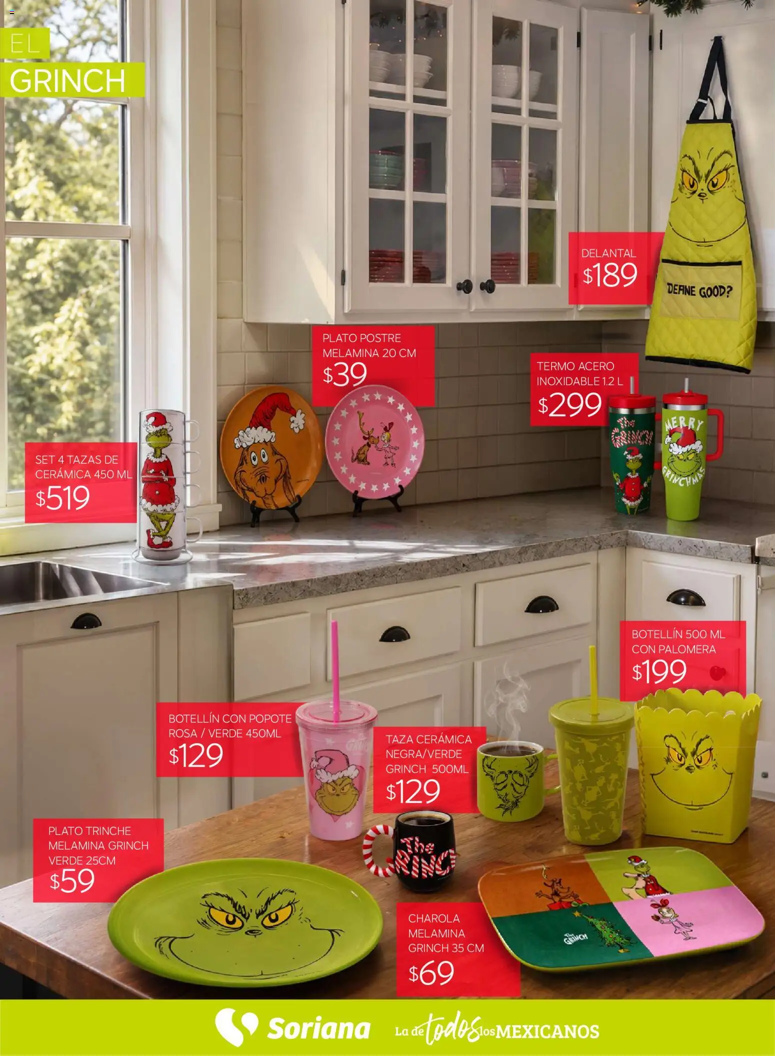 Vista previa las ofertas de la tienda Soriana - Soriana Híper - Decoracion Navideña desde el 30/09/2026 - Termo, Taza, Postre, Delantal