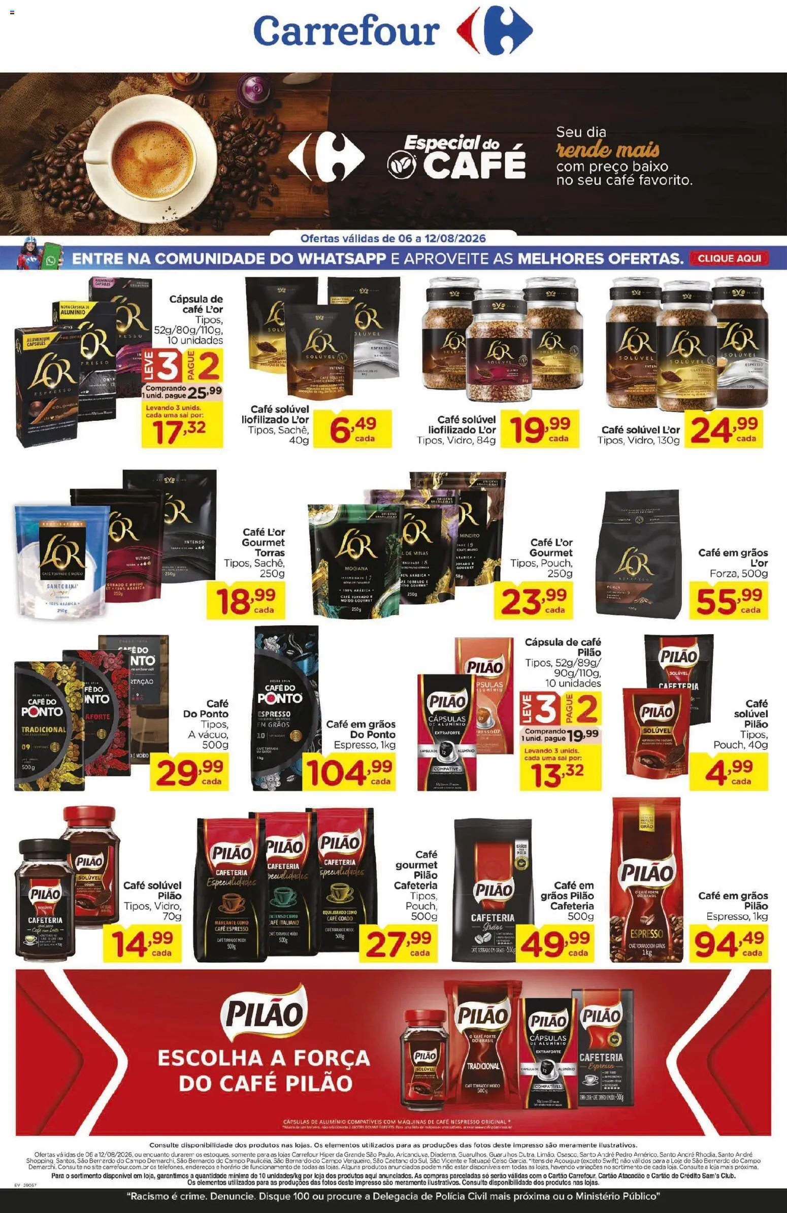 Pré-Visualização do folheto "Carrefour ofertas Café" da loja Carrefour válido a partir de 06/08/2026