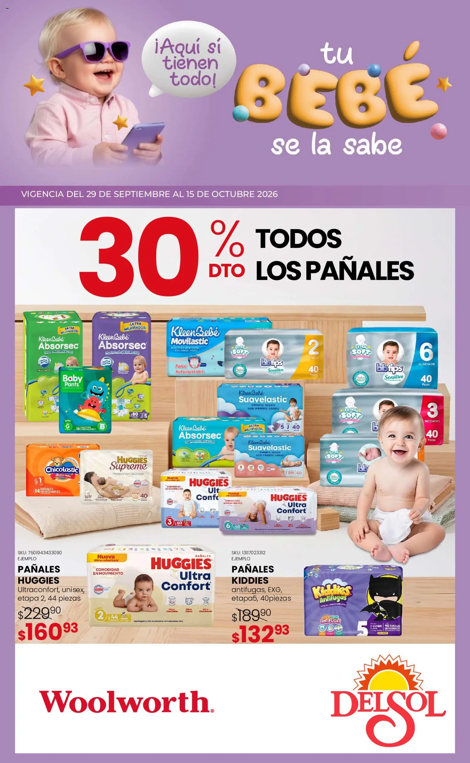 Vista previa las ofertas de la tienda Del Sol y Woolworth - Del Sol y Woolworth catálogo desde el 29/09/2026 - Pants, Pañales
