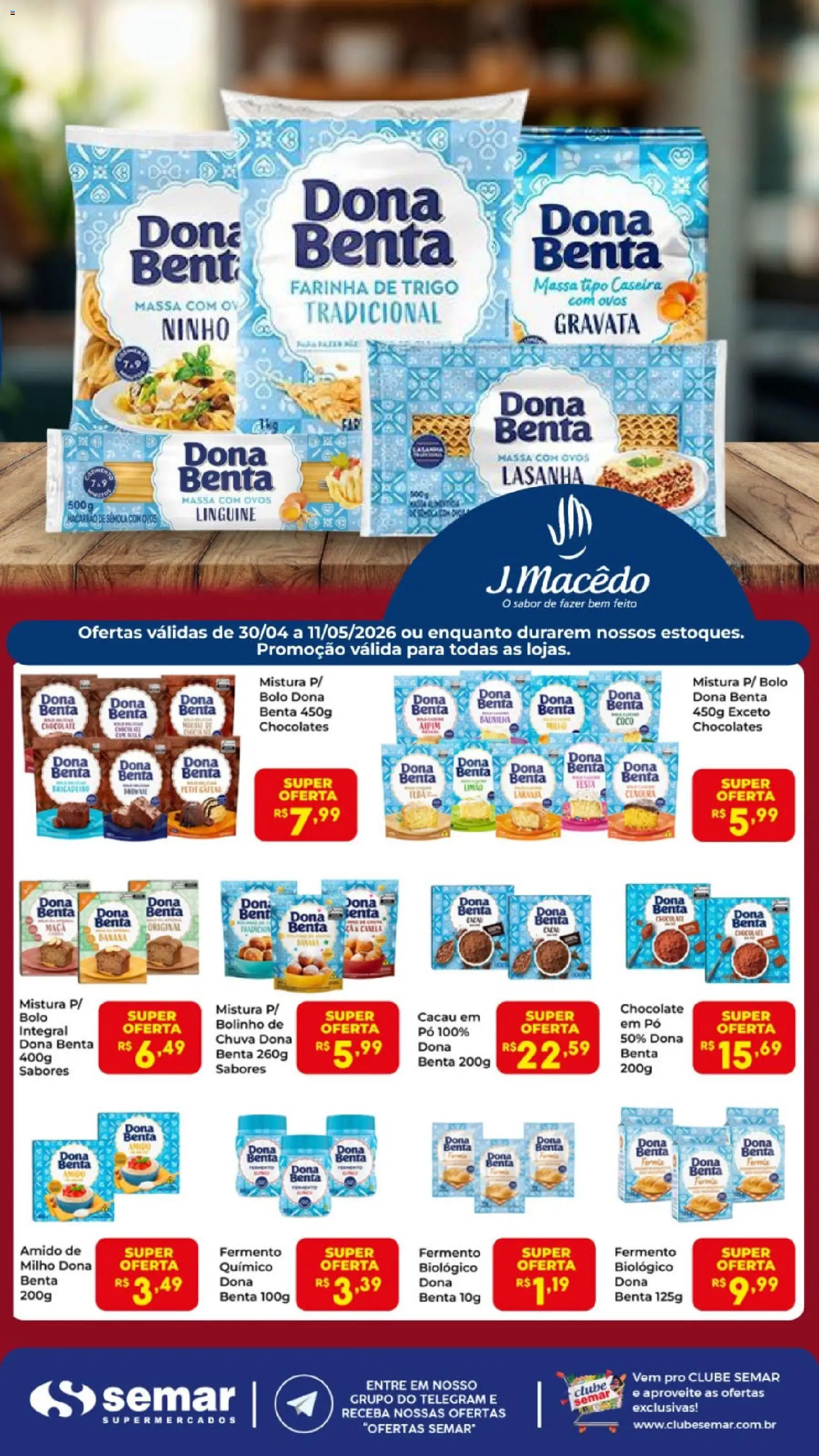 Pré-Visualização do folheto "Semar Supermercado ofertas Dona Benta" da loja Semar Supermercado válido a partir de 30/04/2026