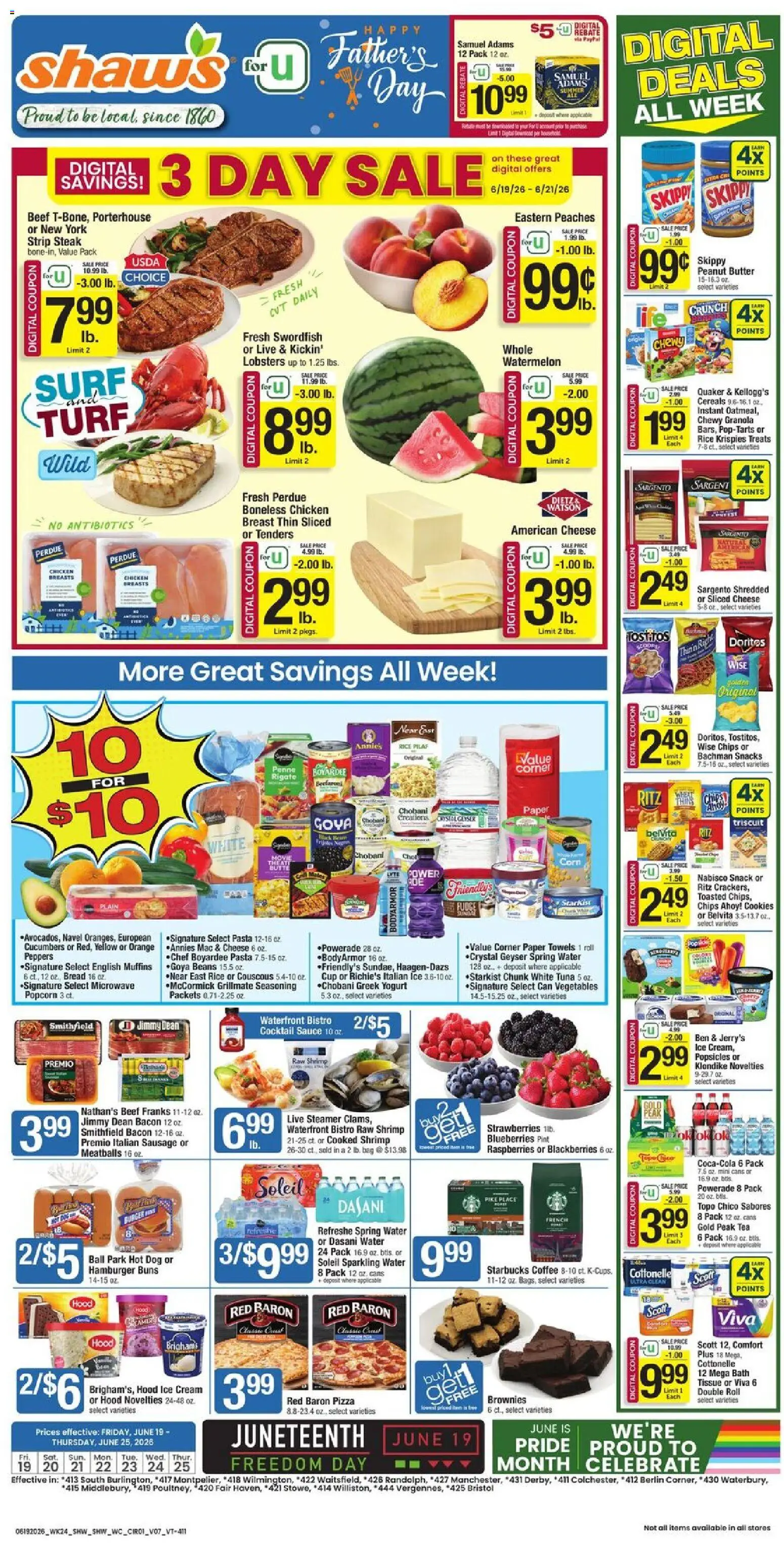 Ad Preview of Shaw's Shaw's Weekly Ad - VT from 06/19/2026
