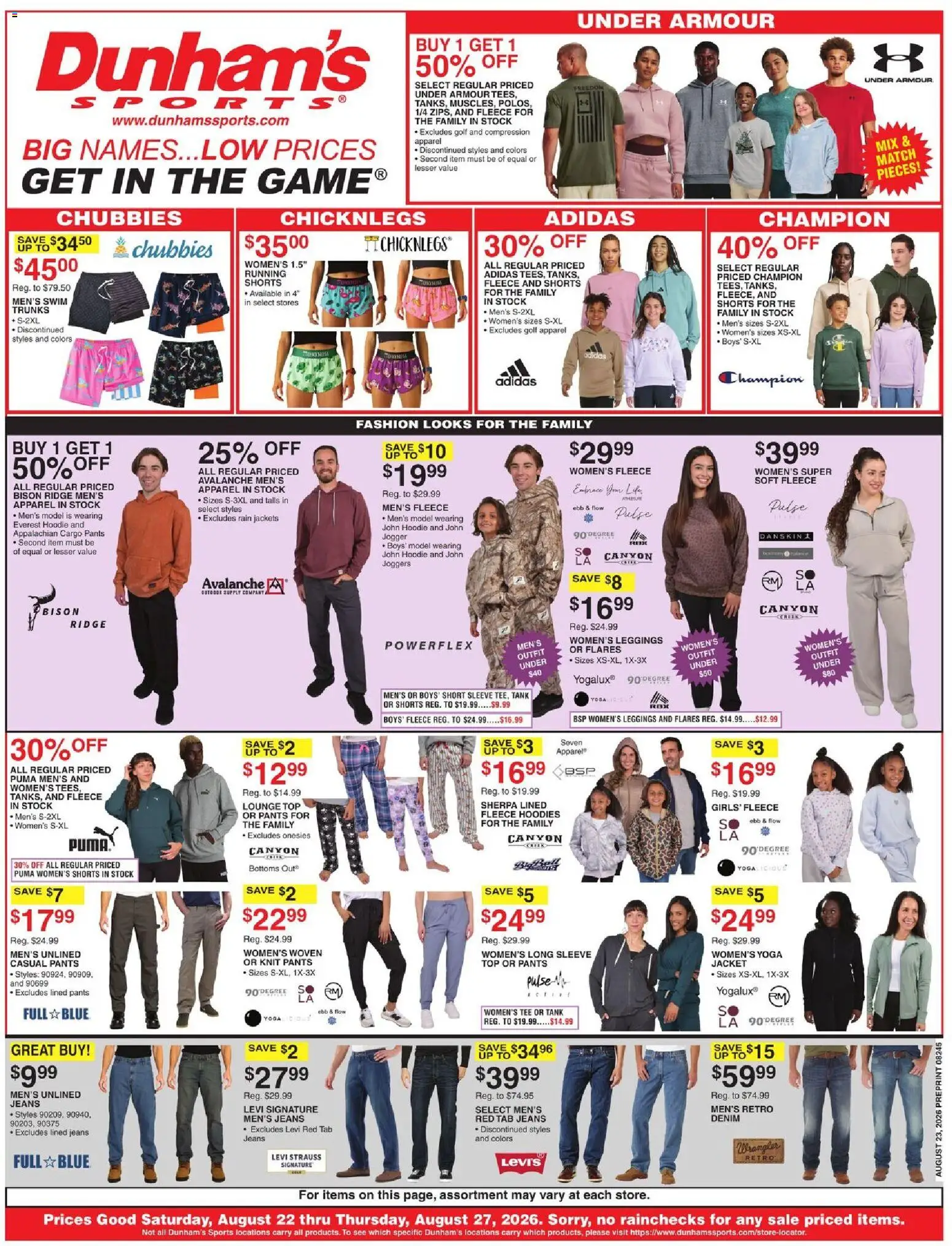 Dunham's Sports Weekly Ad from 08/22/2026 >> Flyer