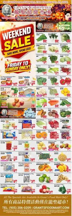Un aperçu du dépliant Oceans weekly flyer - Grant’s Foodmart du magasin Oceans est valide à partir 23 oct. 2026