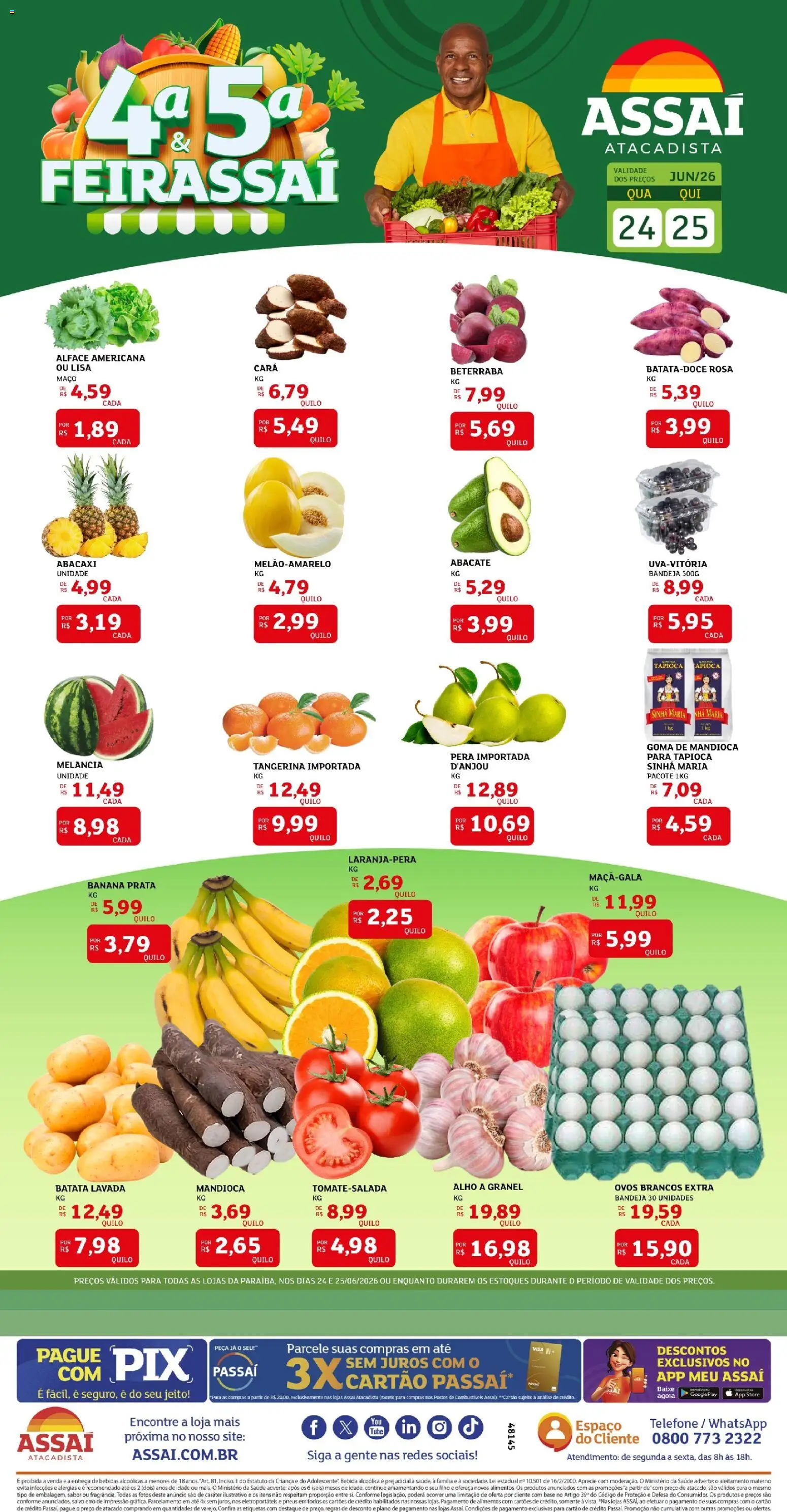 Pré-Visualização do folheto "Assaí Atacadista ofertas - PB" da loja Assaí Atacadista válido a partir de 24/06/2026