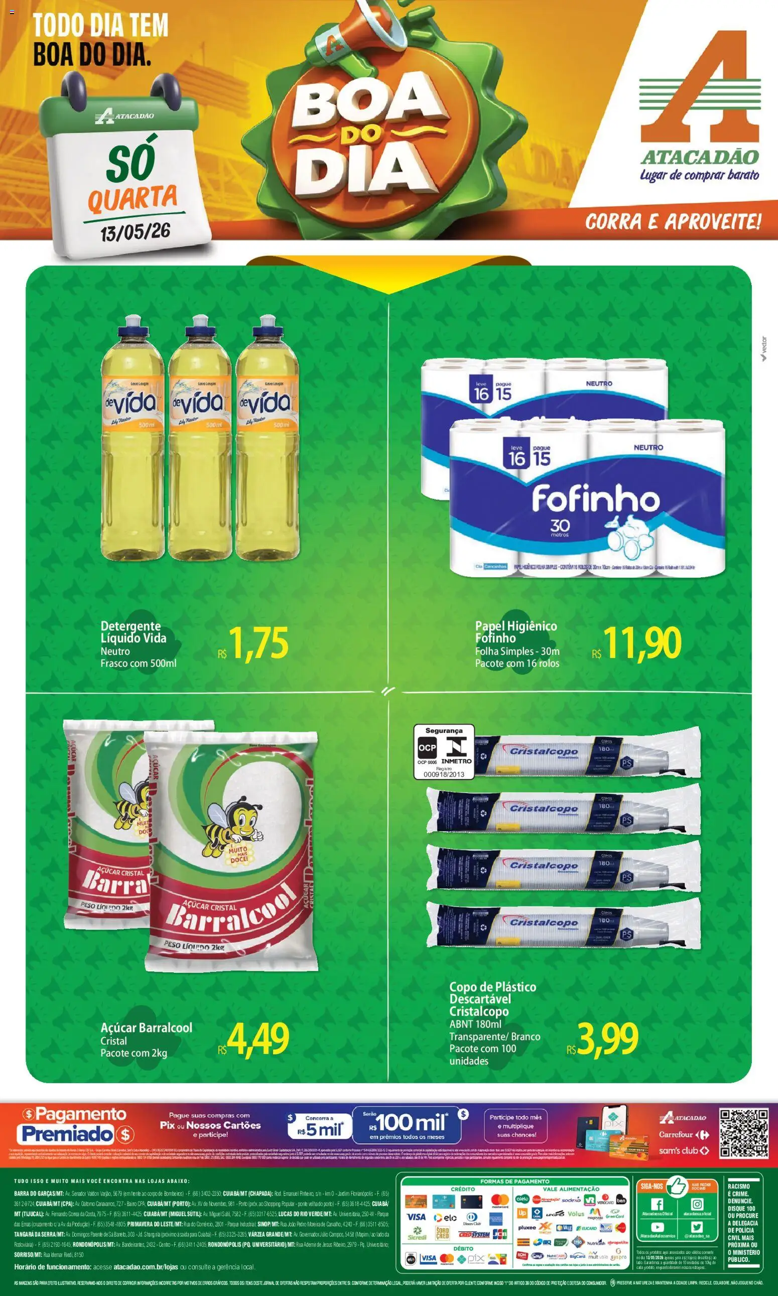 Pré-Visualização do folheto "Atacadão ofertas - MT" da loja Atacadão válido a partir de 13/05/2026