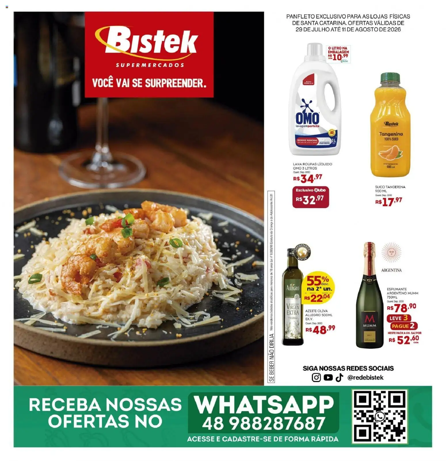 Pré-Visualização do folheto "Bistek Supermercados ofertas Quinzenal" da loja Bistek Supermercados válido a partir de 29/07/2026