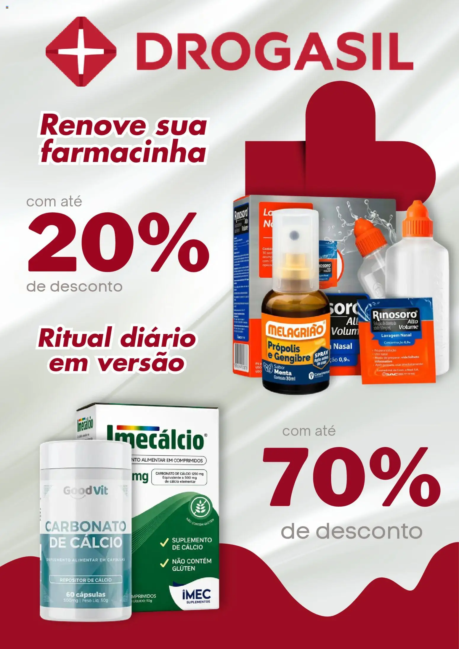 Pré-Visualização do folheto "Drogasil - Catálogo atual" da loja Drogasil válido a partir de 03/08/2026 - Suplementos, Própolis, Gengibre, Cápsulas, Cálcio