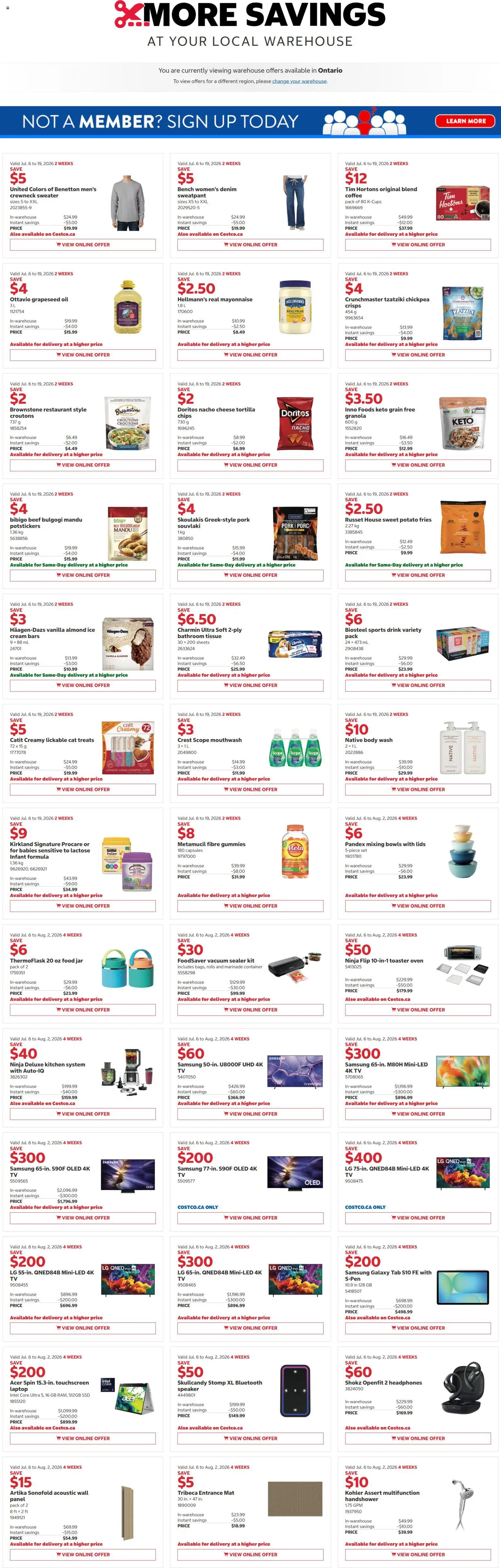 Preview of leaflet Costco weekly flyer from shop Costco is valid from Jul 06, 2026