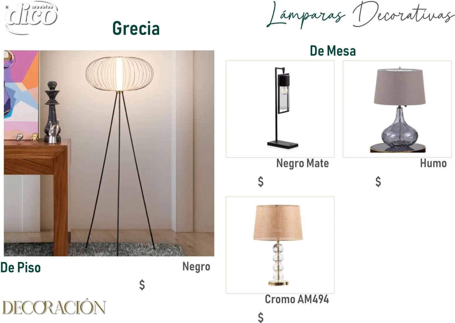 Vista previa las ofertas de la tienda Muebles Dico - Catálogo Decoración desde el 09/12/2025 