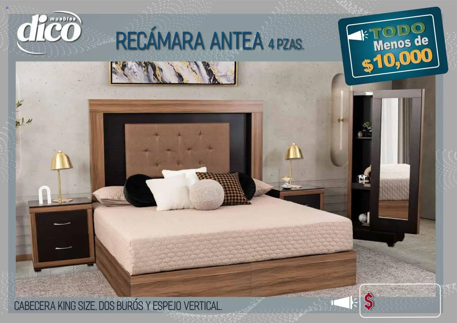 Vista previa las ofertas de la tienda Muebles Dico - Muebles Dico catálogo Todo menos de 10000 Pacifico desde el 09/04/2026 - Espejo, Cabecera