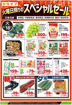 ライフの2026/08/18から2026/08/18までのチラシはここライフ 川崎市多摩区 - 火曜日限りのスペシャルセール