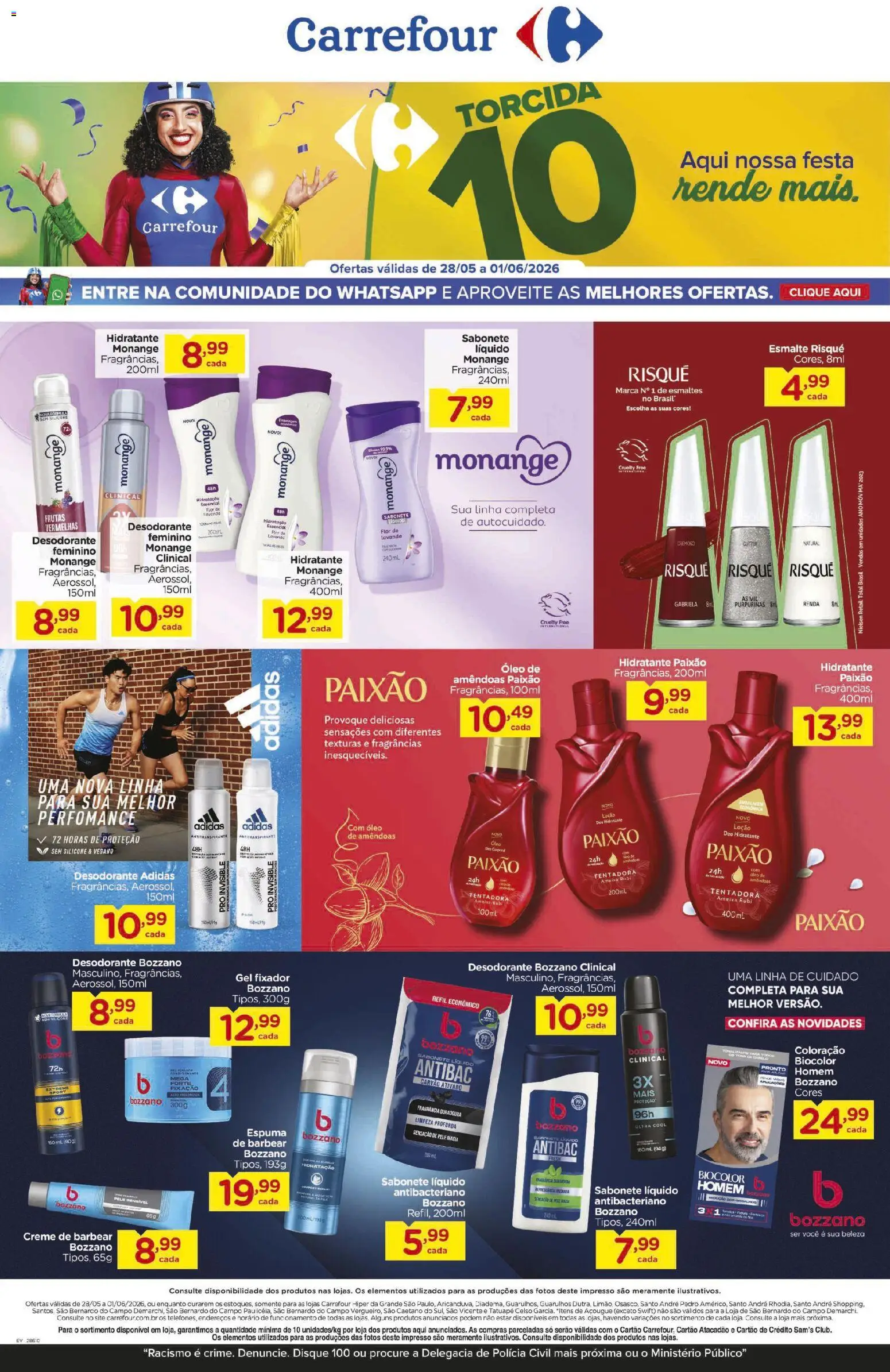 Pré-Visualização do folheto "Carrefour ofertas FDS" da loja Carrefour válido a partir de 28/05/2026 - Frutas, Desodorante, Carvão ativado, Sabonete, Sabonete líquido, Ameixa, Amêndoas, Fixador