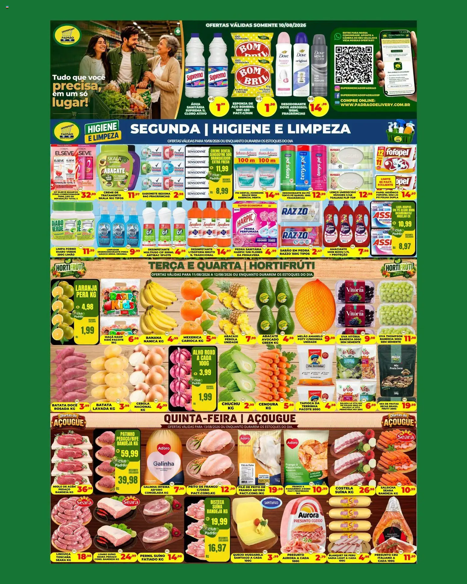 Pré-Visualização do folheto "Supermercado Padrão - Ofertas da semana" da loja Supermercado Padrão válido a partir de 10/08/2026