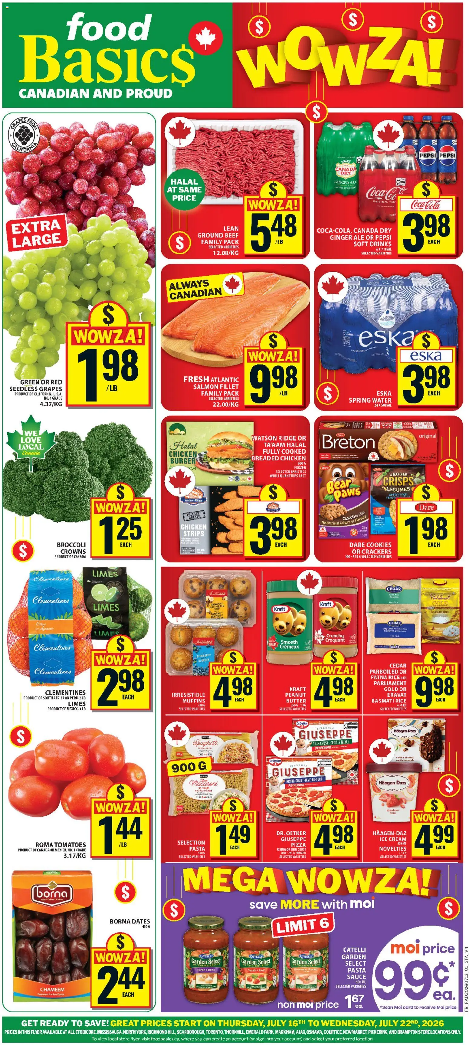 Preview of leaflet Food Basics weekly flyer / circulaire from shop Food Basics is valid from Jul 16, 2026