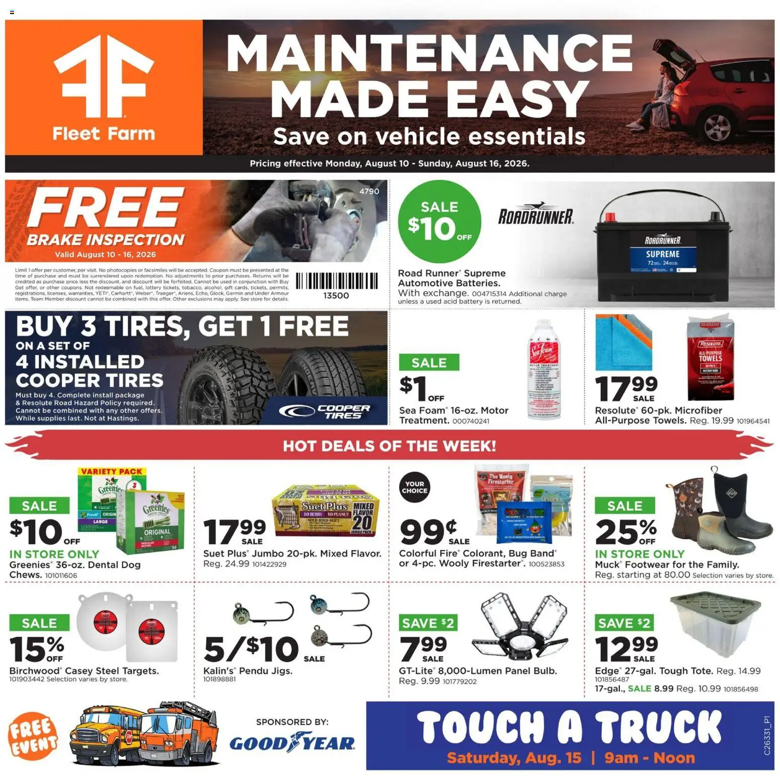 Ad Preview of Mills Fleet Farm Mills Fleet Farm Weekly Ad from 08/10/2026 - Battery