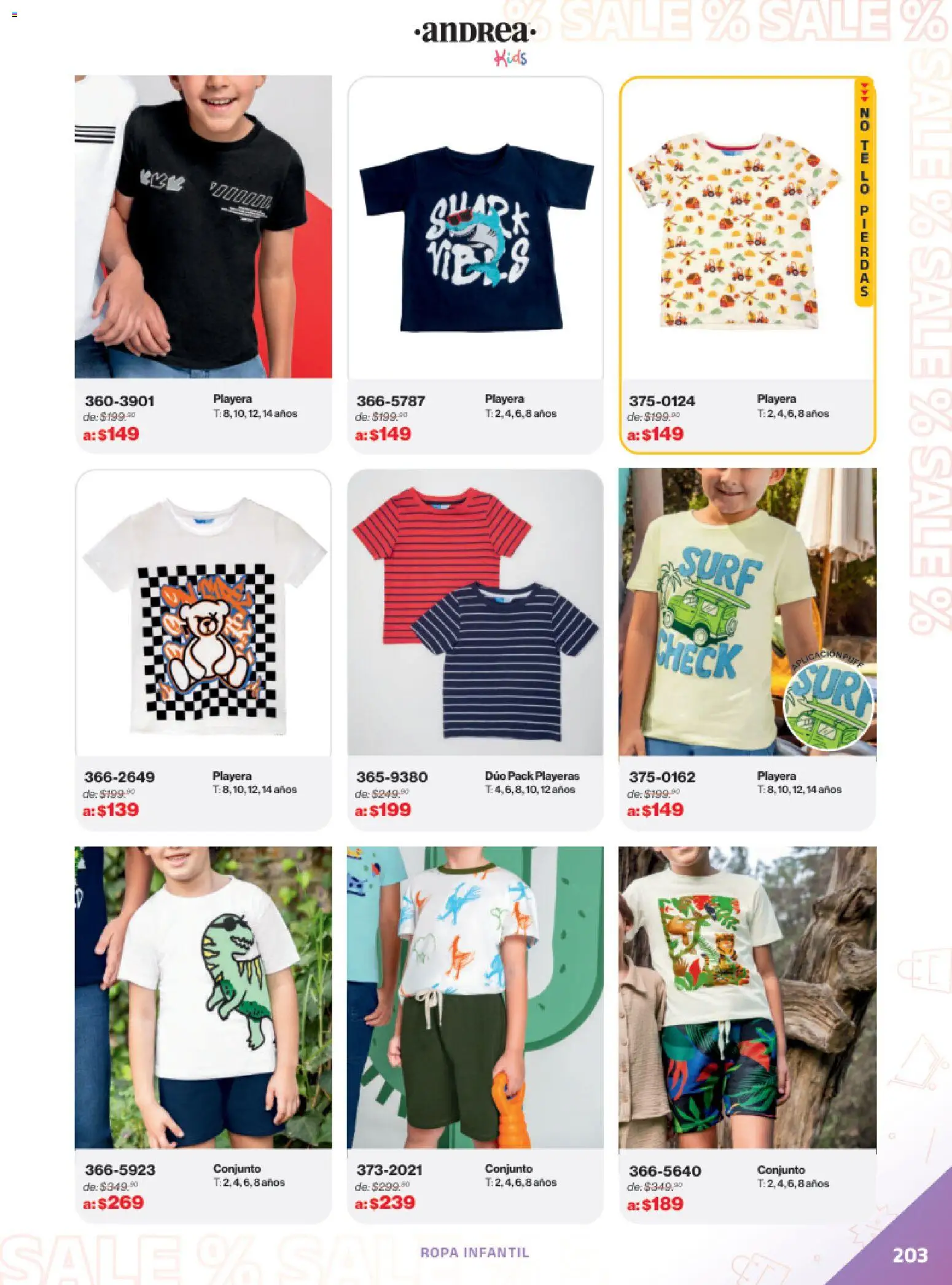 Vista previa las ofertas de la tienda Andrea - Catálogo Outlet desde el 21/12/2025 - Playera, Ropa, Conjunto