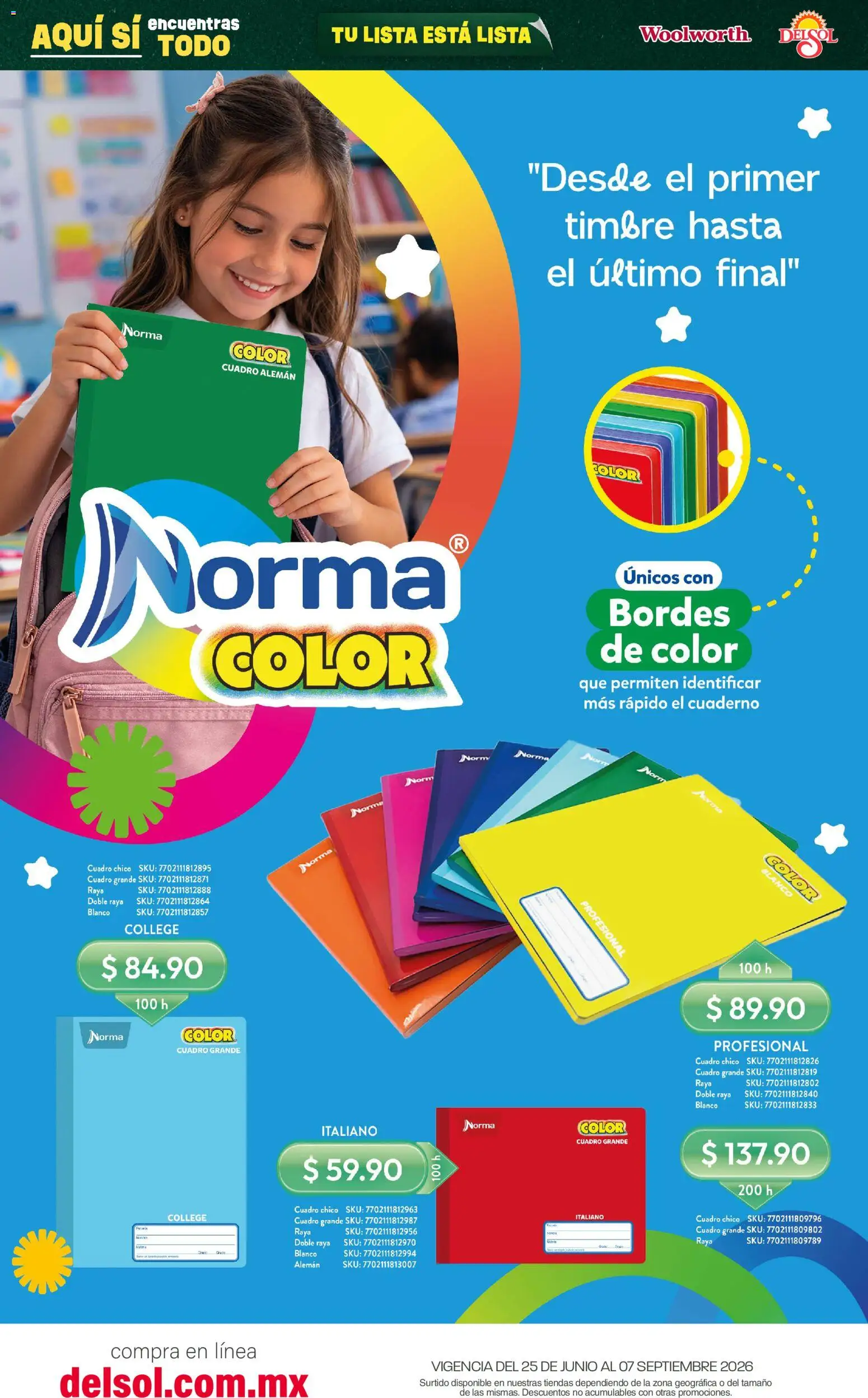 Vista previa las ofertas de la tienda Del Sol y Woolworth - Del Sol y Woolworth catálogo Back To School desde el 25/06/2026 