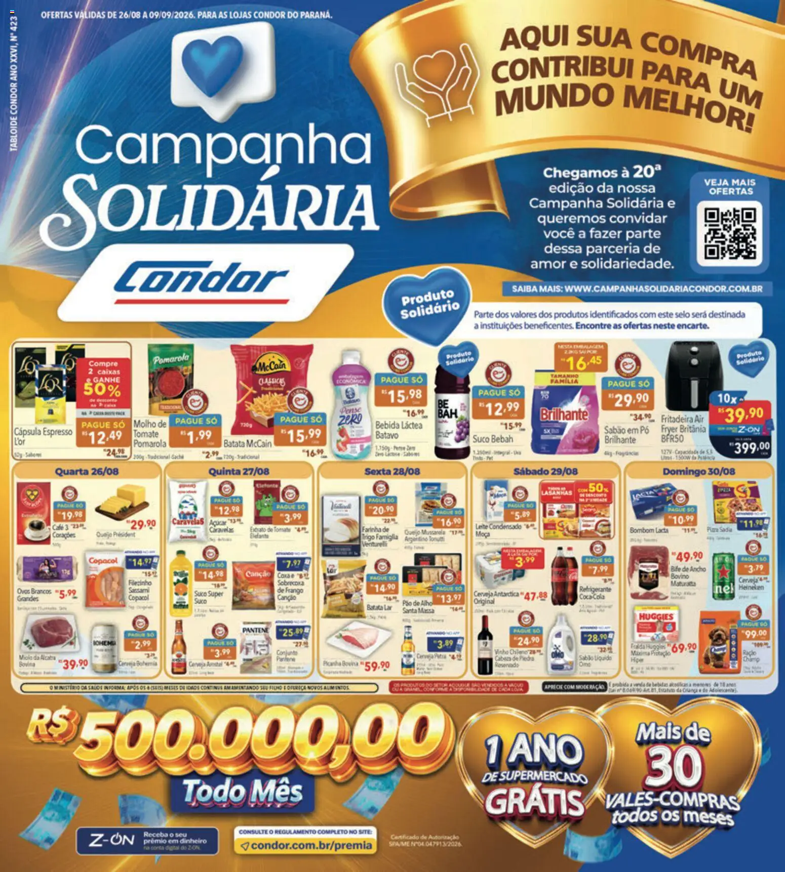 Pré-Visualização do folheto "Supermercados Condor - Ofertas da semana" da loja Supermercados Condor válido a partir de 26/08/2026