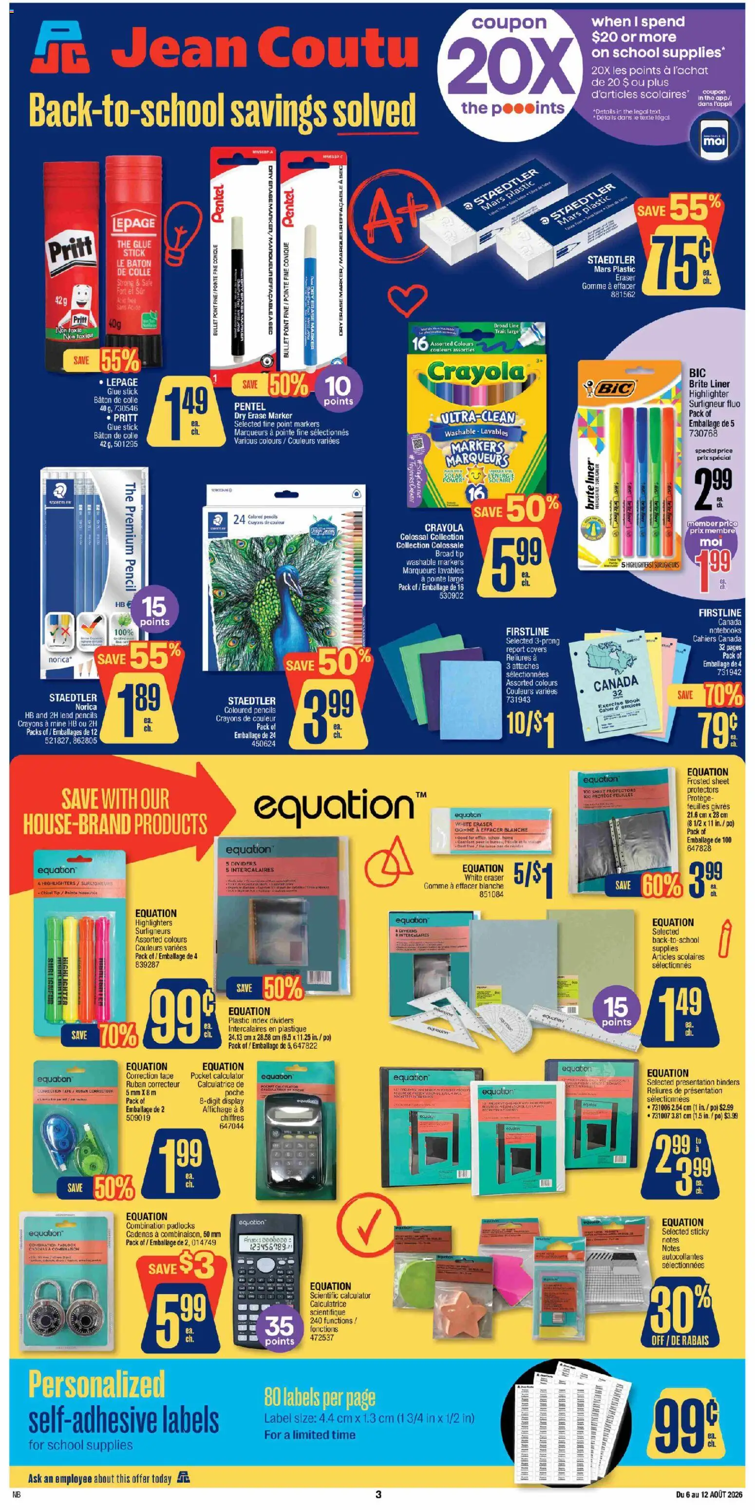 Preview of leaflet Jean Coutu flyer - School Booklet from shop Jean Coutu is valid from Aug 06, 2026