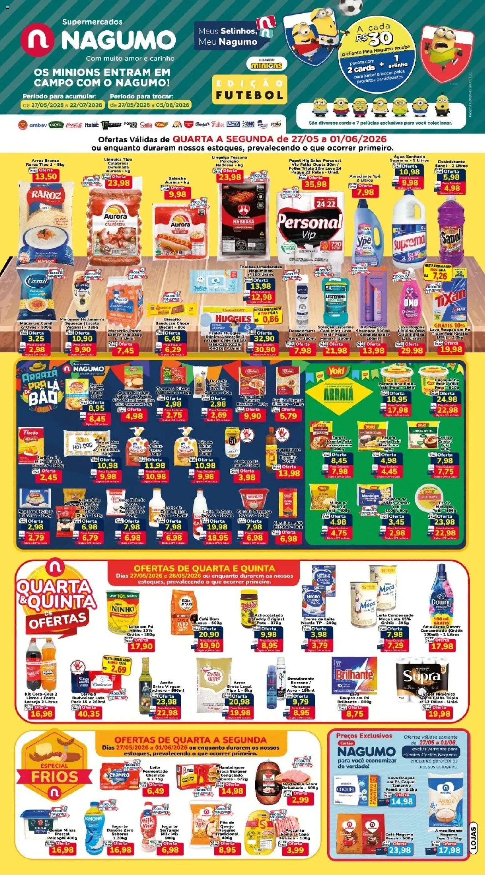 Pré-Visualização do folheto "Nagumo - Ofertas da semana" da loja Nagumo válido a partir de 27/05/2026 - Macarrão, Roupas, Ovos, Saia, Maionese, Leite de coco, Fanta, Patê