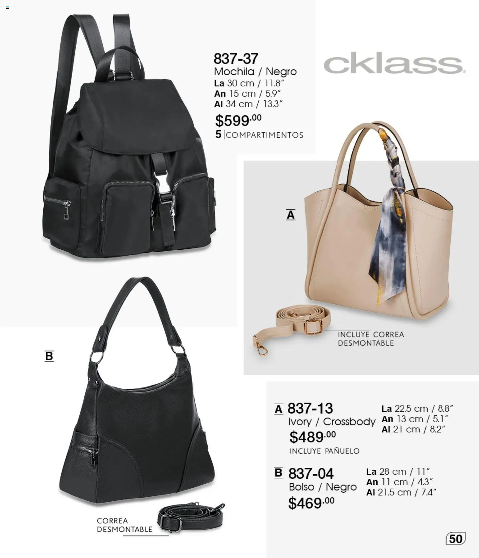 Vista previa las ofertas de la tienda Cklass - Cklass catálogo Verano Handbags desde el 05/03/2026 - Mochila, Bolso, Pañuelo