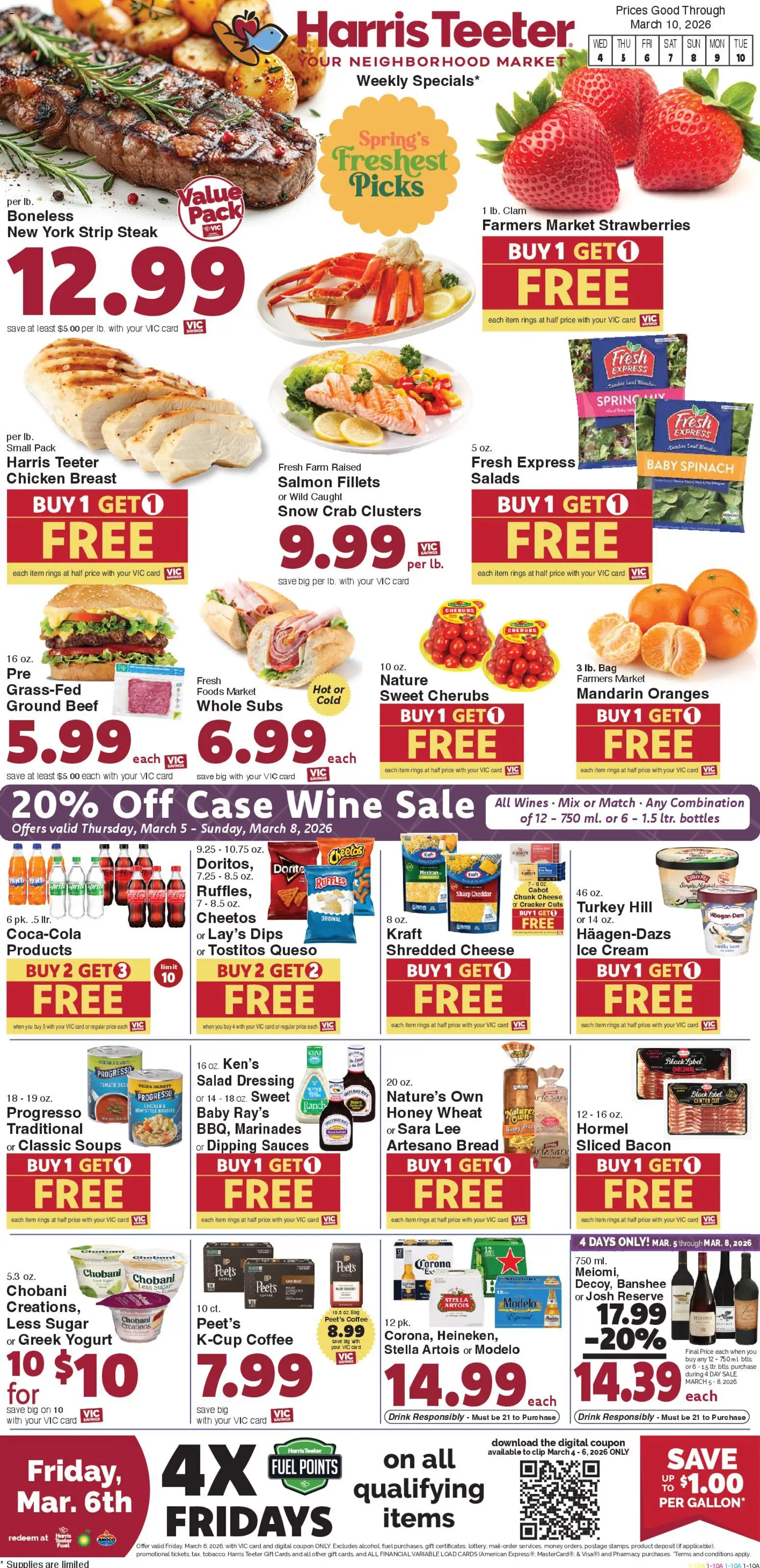 Ad Preview of Harris Teeter Harris Teeter Weekly Ad - NC from 03/04/2026 - Ice cream, Turkey, Ice, Cheese, Yogurt, Tomato, Beef, Ground beef