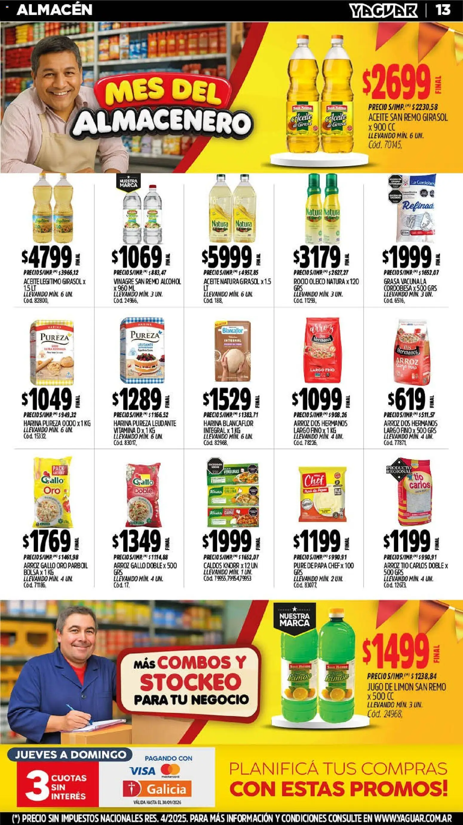 Vista previa del folleto de la tienda Yaguar válido desde el 14/09/2026 - Bolsa, Verduras, Arroz, Aceite, Harina, Limón, Jugo, Puré