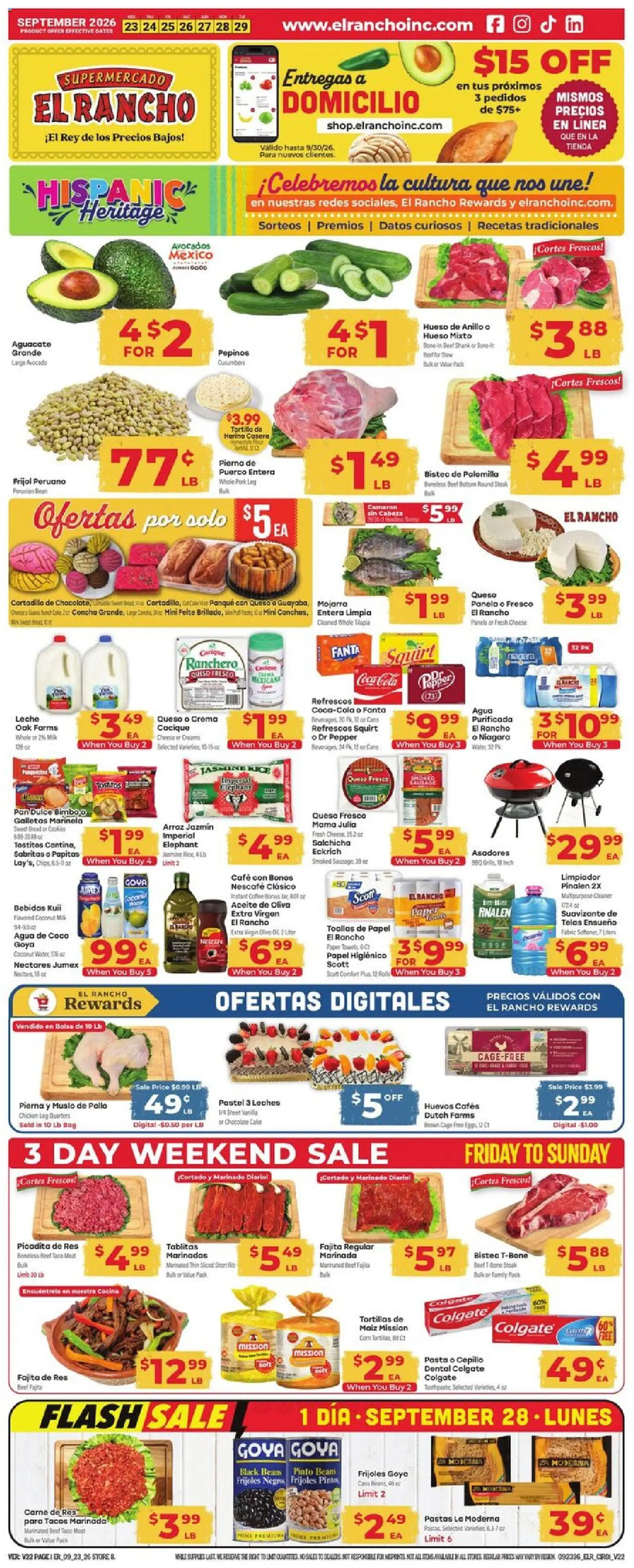 Ad Preview of El Rancho El Rancho Weekly Ad from 09/23/2026