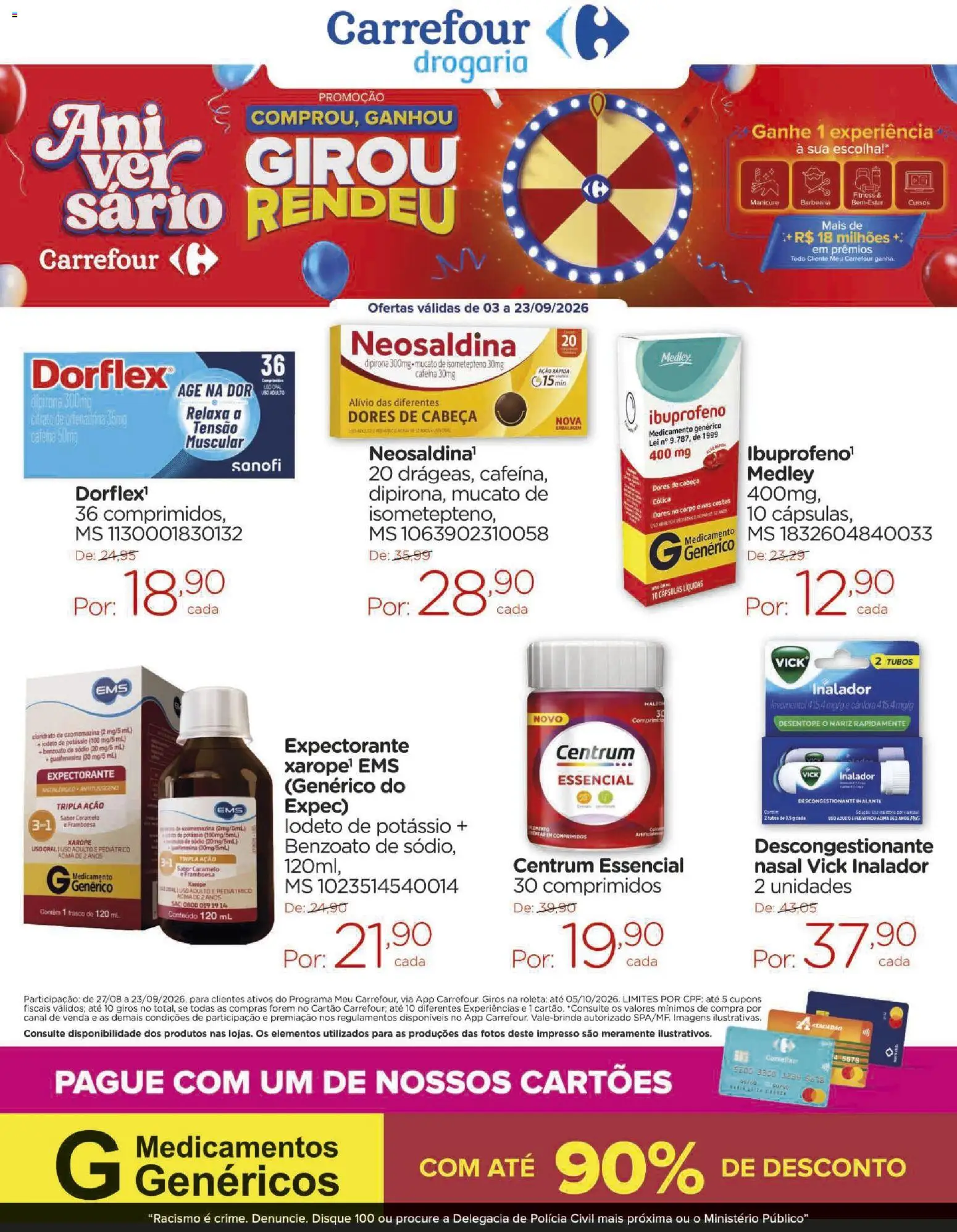Pré-Visualização do folheto "Carrefour ofertas Drogaria" da loja Carrefour válido a partir de 03/09/2026