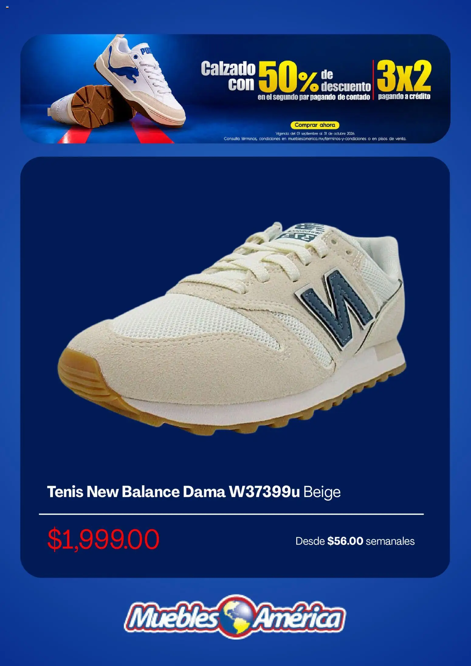 Vista previa las ofertas de la tienda Muebles America - Muebles America catálogo desde el 25/09/2026 - Tenis