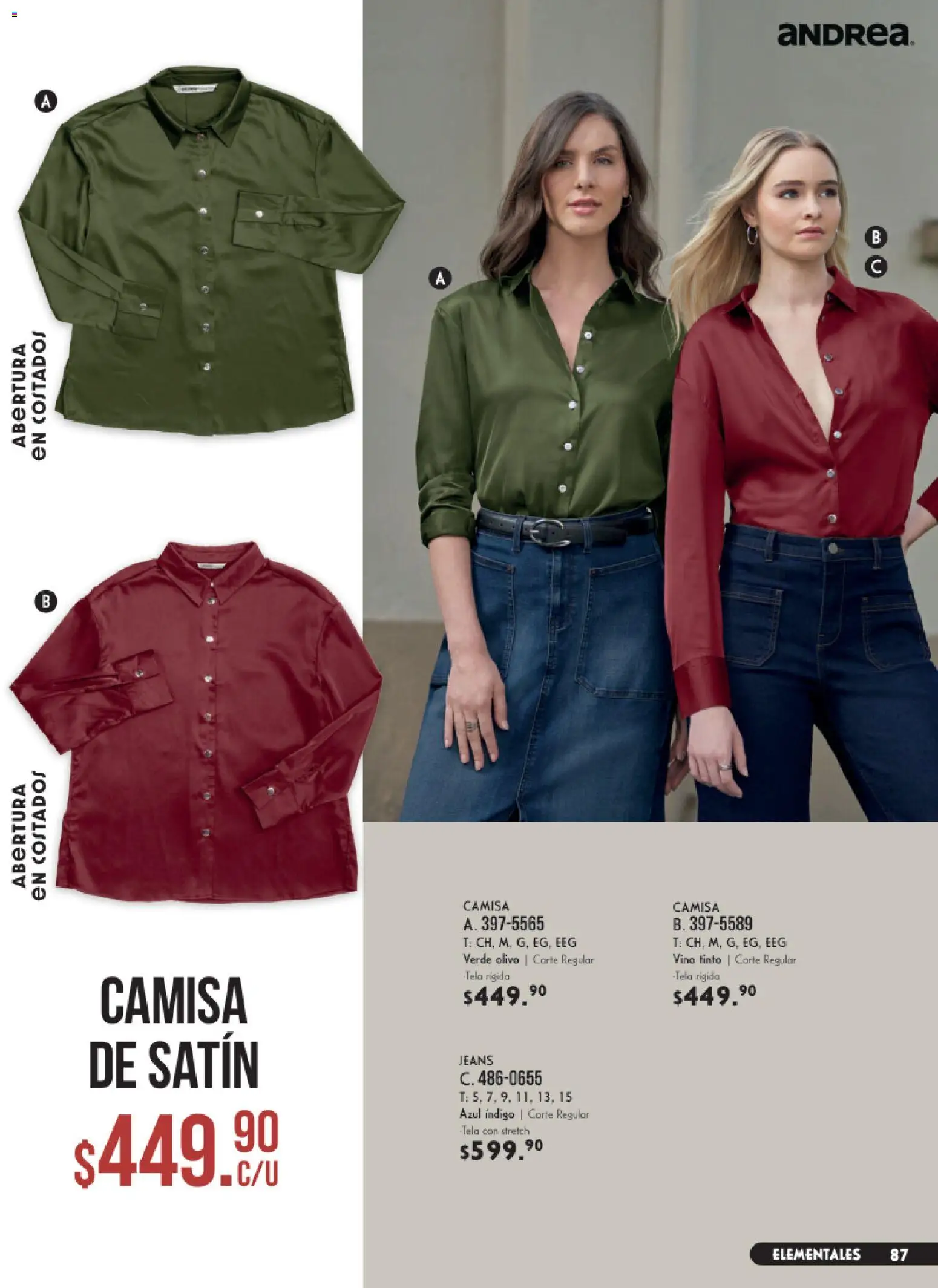 Vista previa las ofertas de la tienda Andrea - Andrea catálogo Vestir desde el 23/08/2026 - Camisa, Vino tinto, Vino