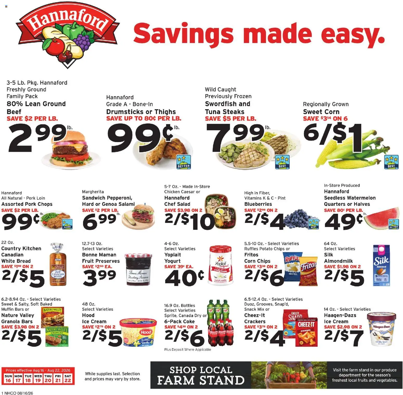 Ad Preview of Hannaford Hannaford Ad from 08/16/2026