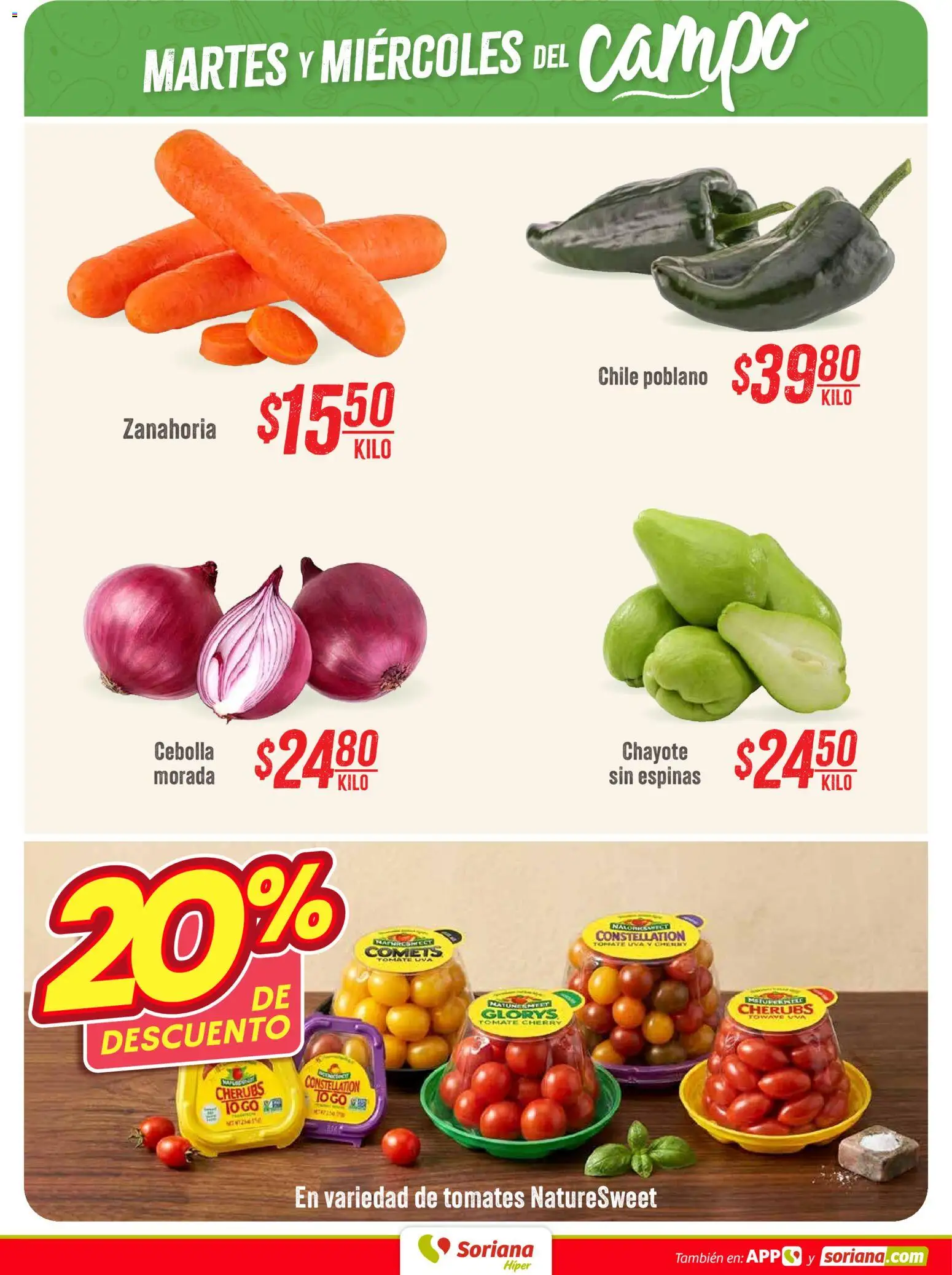 Vista previa las ofertas de la tienda Soriana - Soriana Martes y Miércoles del Campo Híper: Ver, Tab, Chis, Camp, Yuc y Q. Roo desde el 04/08/2026 