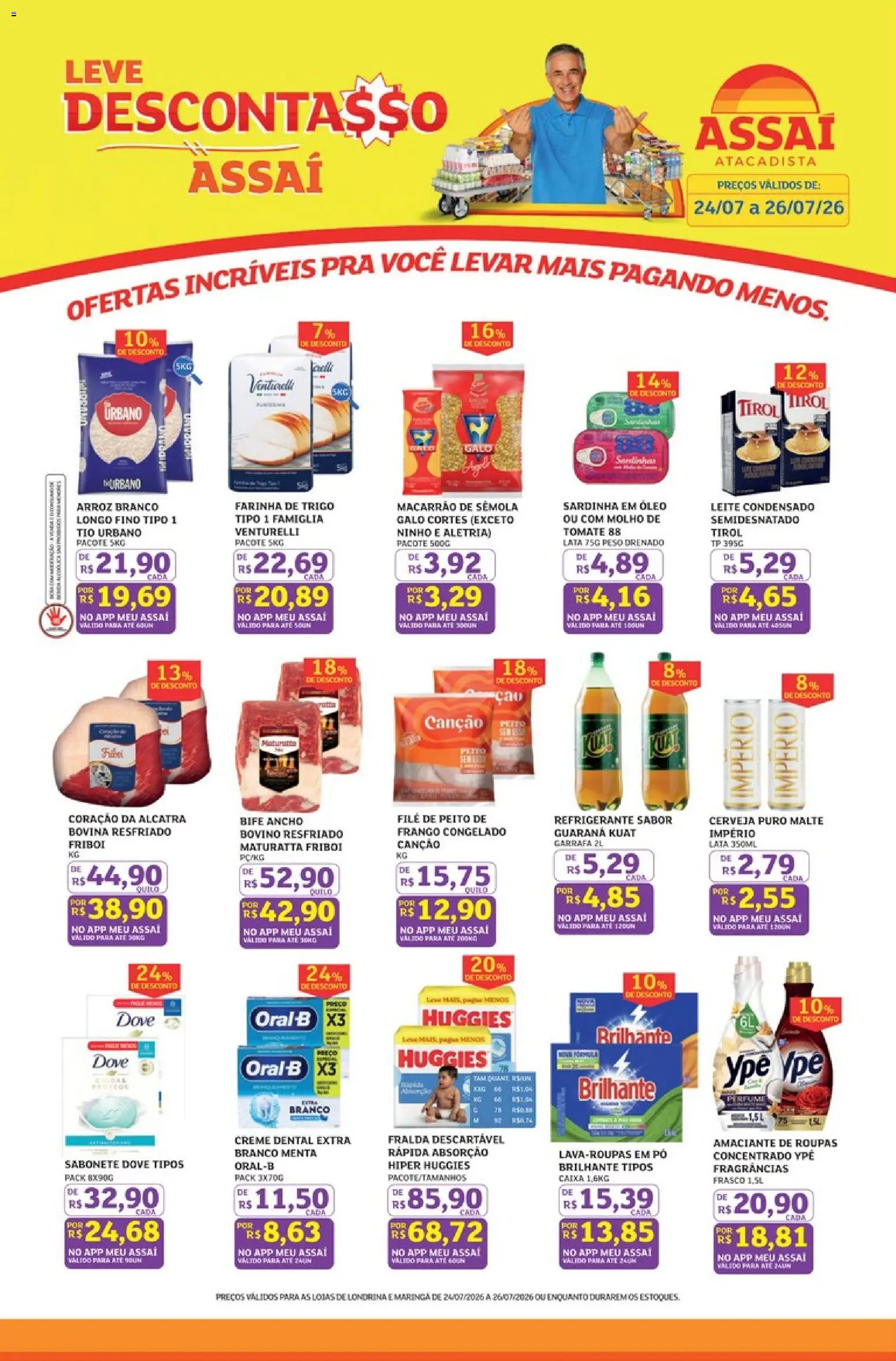 Pré-Visualização do folheto "Assaí Atacadista ofertas - PR" da loja Assaí Atacadista válido a partir de 24/07/2026