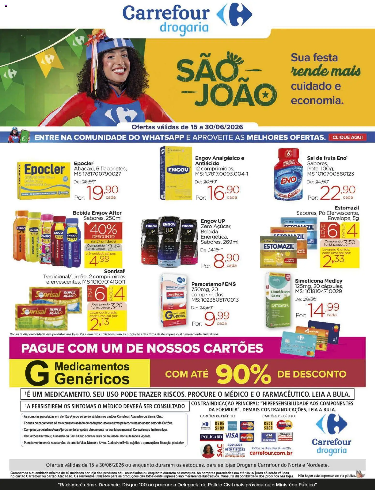 Pré-Visualização do folheto "Carrefour ofertas Drogaria São João" da loja Carrefour válido a partir de 15/06/2026